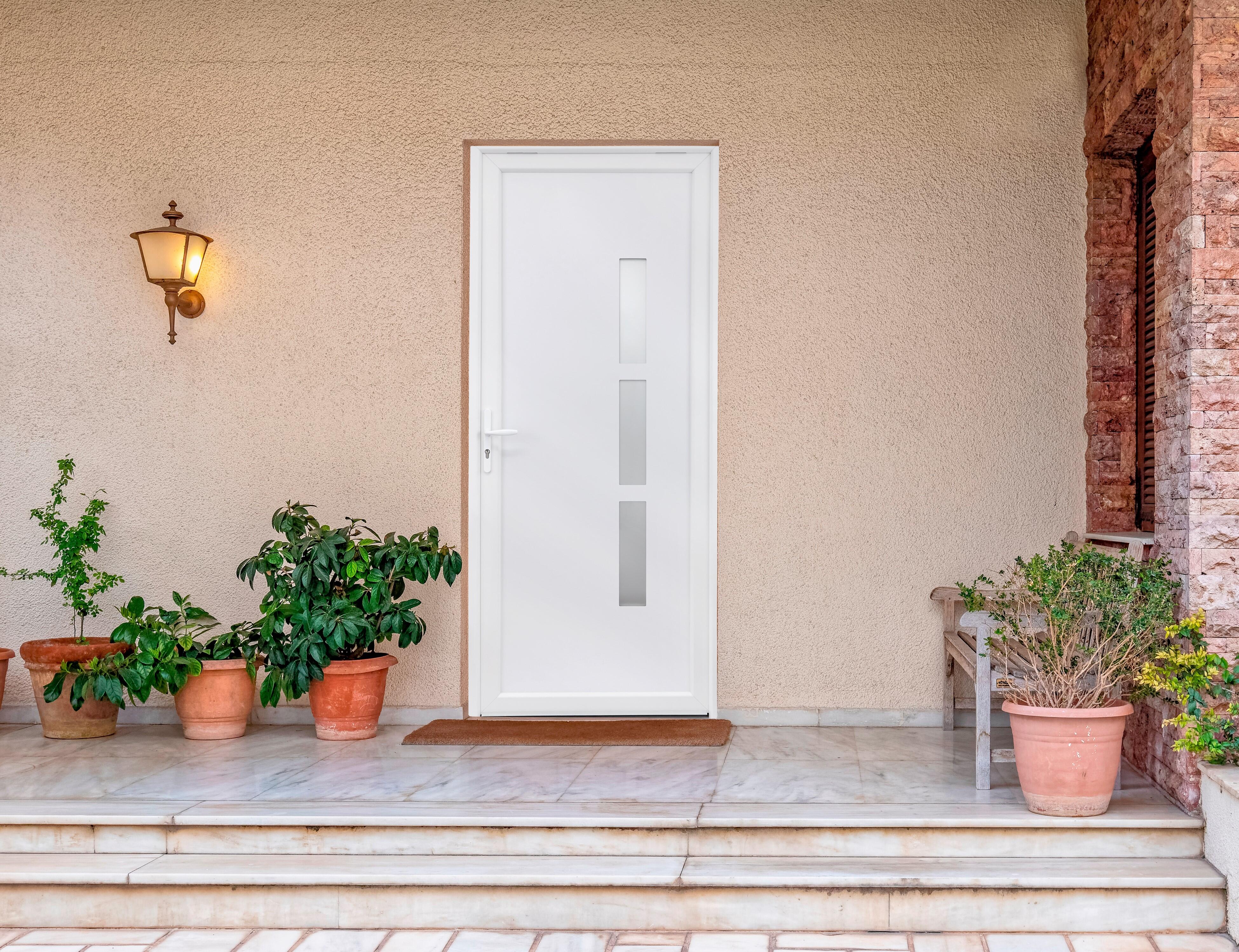 Porte d'entrée PVC Londres H.215 x l.90 cm poussant droit blanc - 5