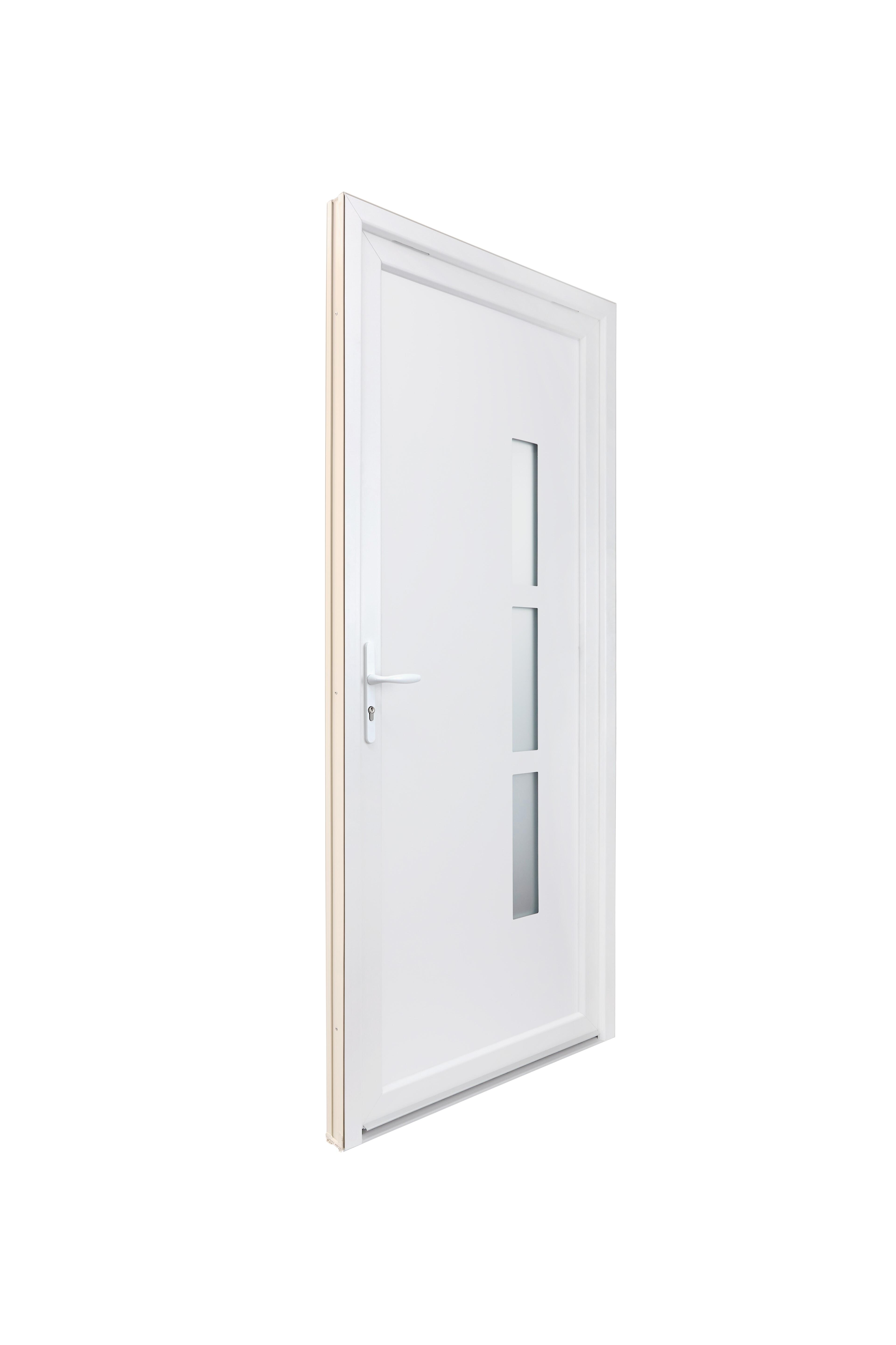 Porte d'entrée PVC Londres H.215 x l.90 cm poussant droit blanc - 10
