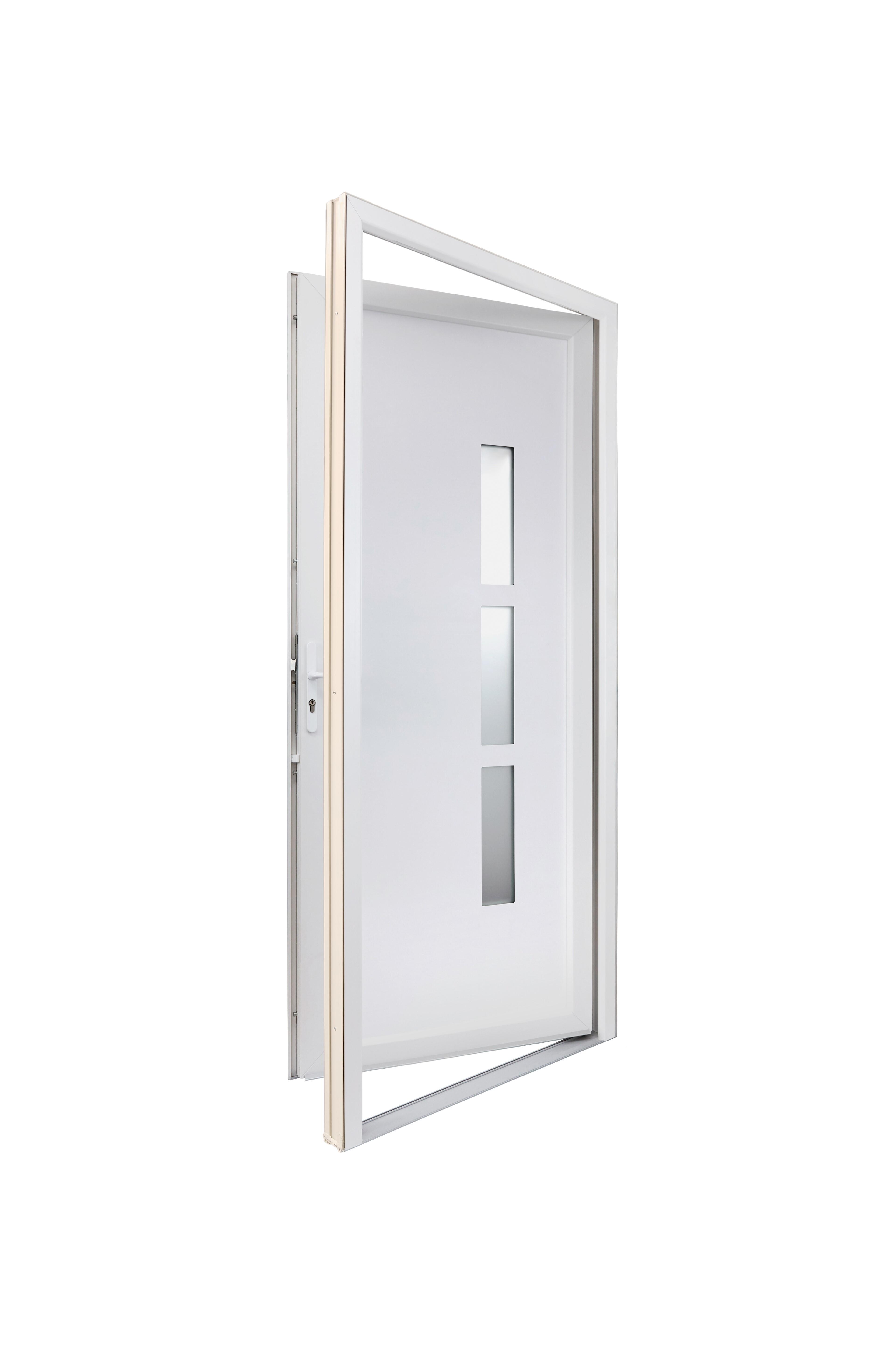 Porte d'entrée PVC Londres H.215 x l.90 cm poussant droit blanc - 11