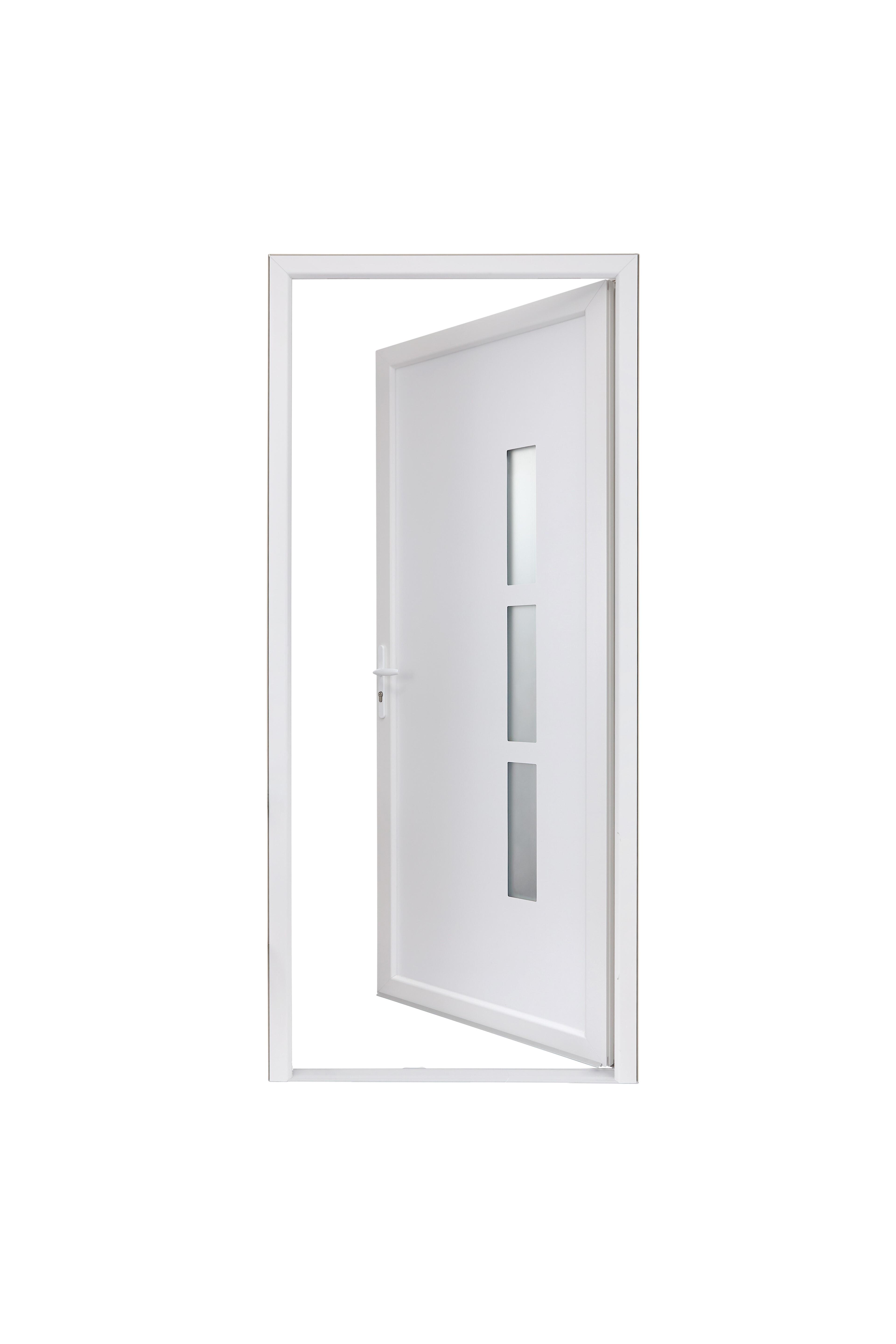Porte d'entrée PVC Londres H.215 x l.90 cm poussant droit blanc - 6
