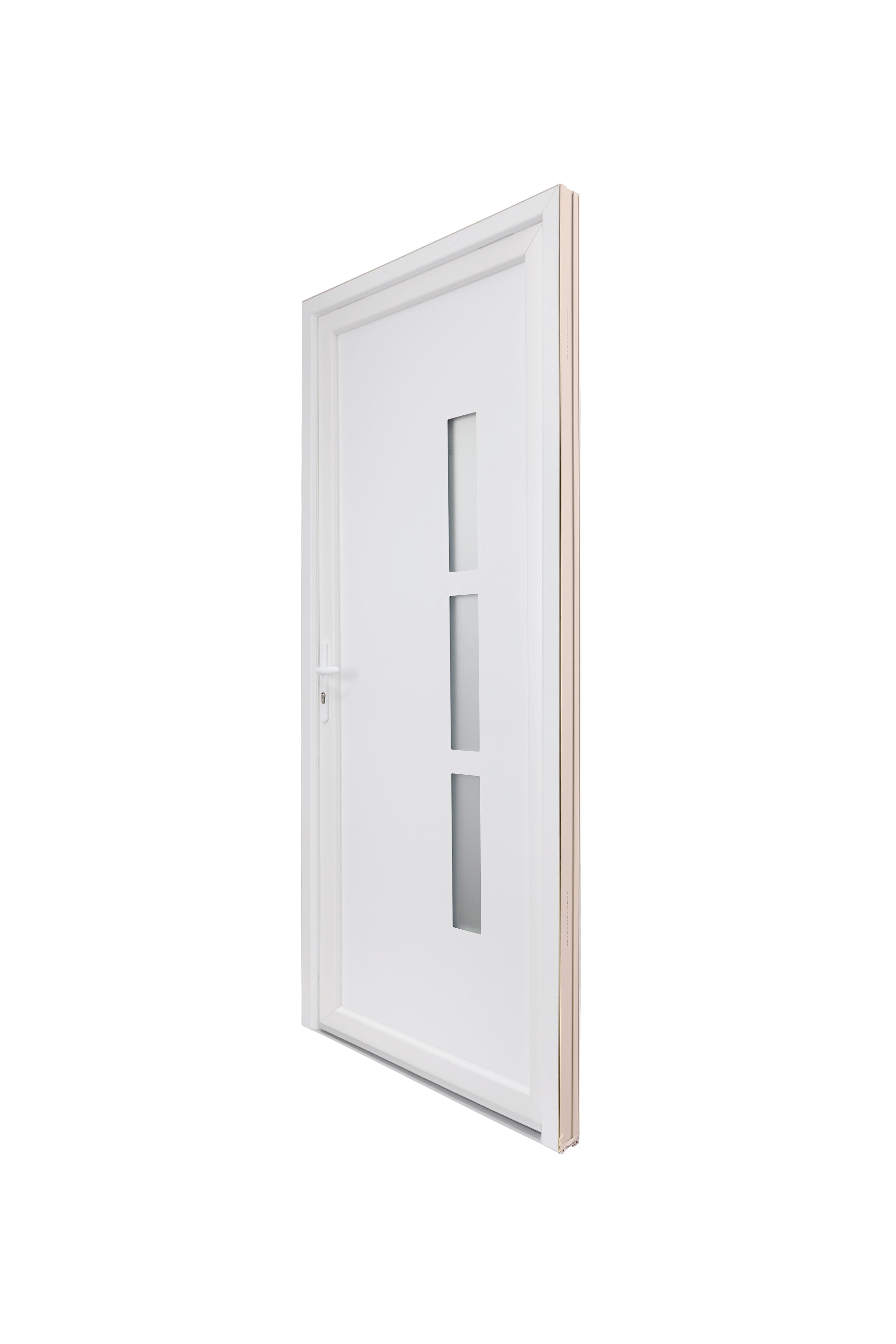 Porte d'entrée PVC Londres H.215 x l.90 cm poussant droit blanc - 7