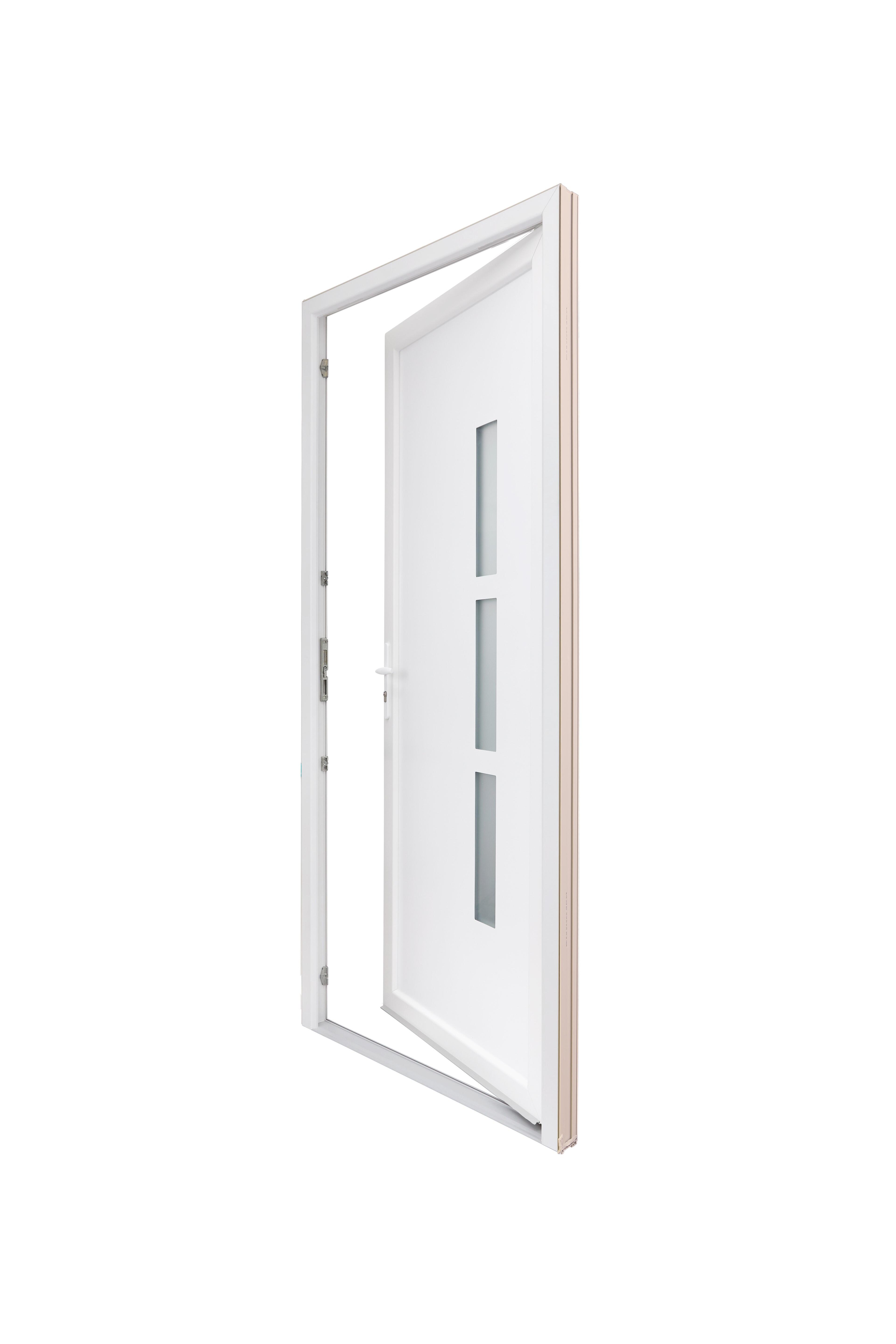 Porte d'entrée PVC Londres H.215 x l.90 cm poussant droit blanc - 8