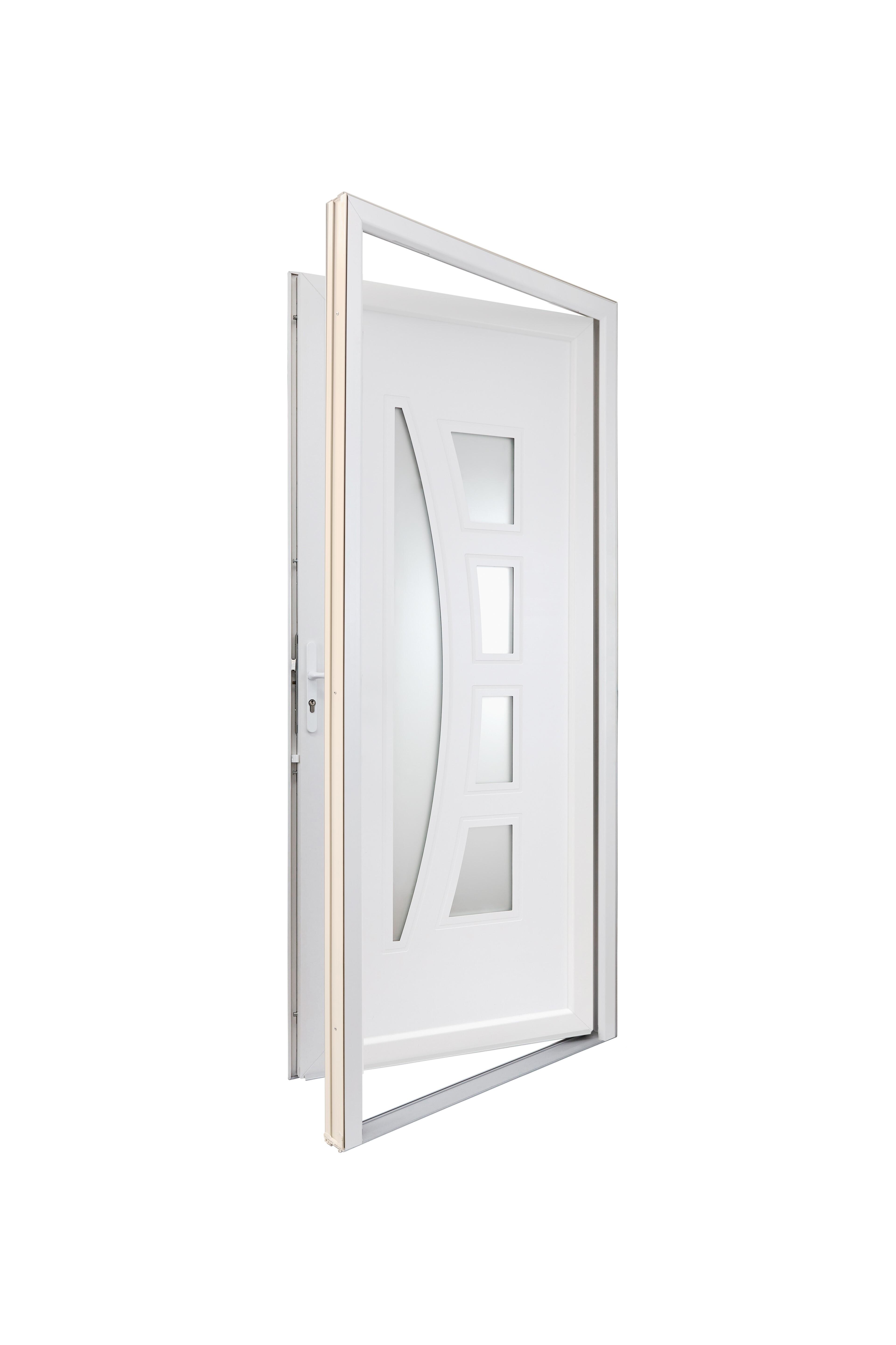 Porte d'entrée PVC Dublin H.215 x l.90 cm poussant droit blanc - 3