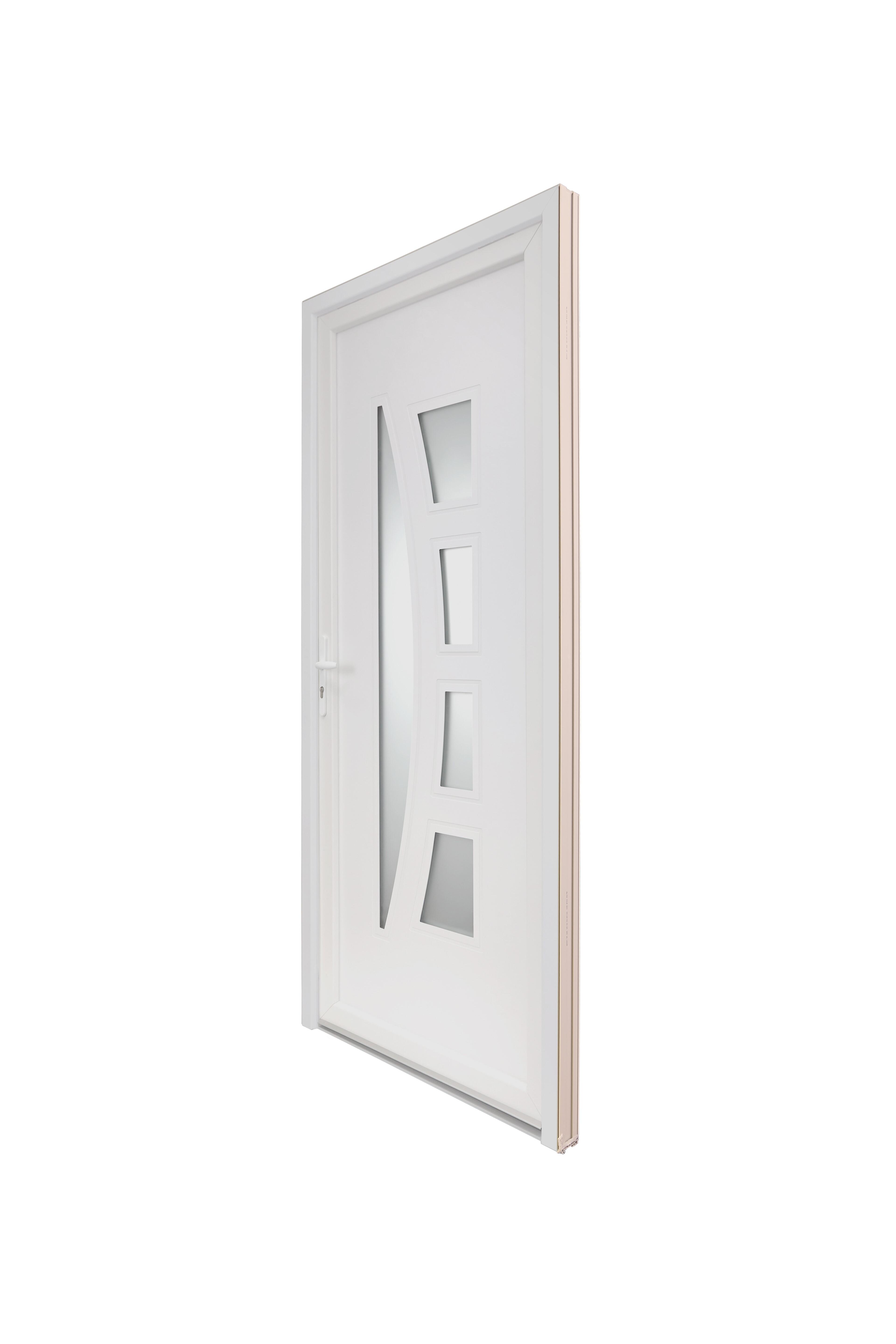Porte d'entrée PVC Dublin H.215 x l.90 cm poussant droit blanc - 2