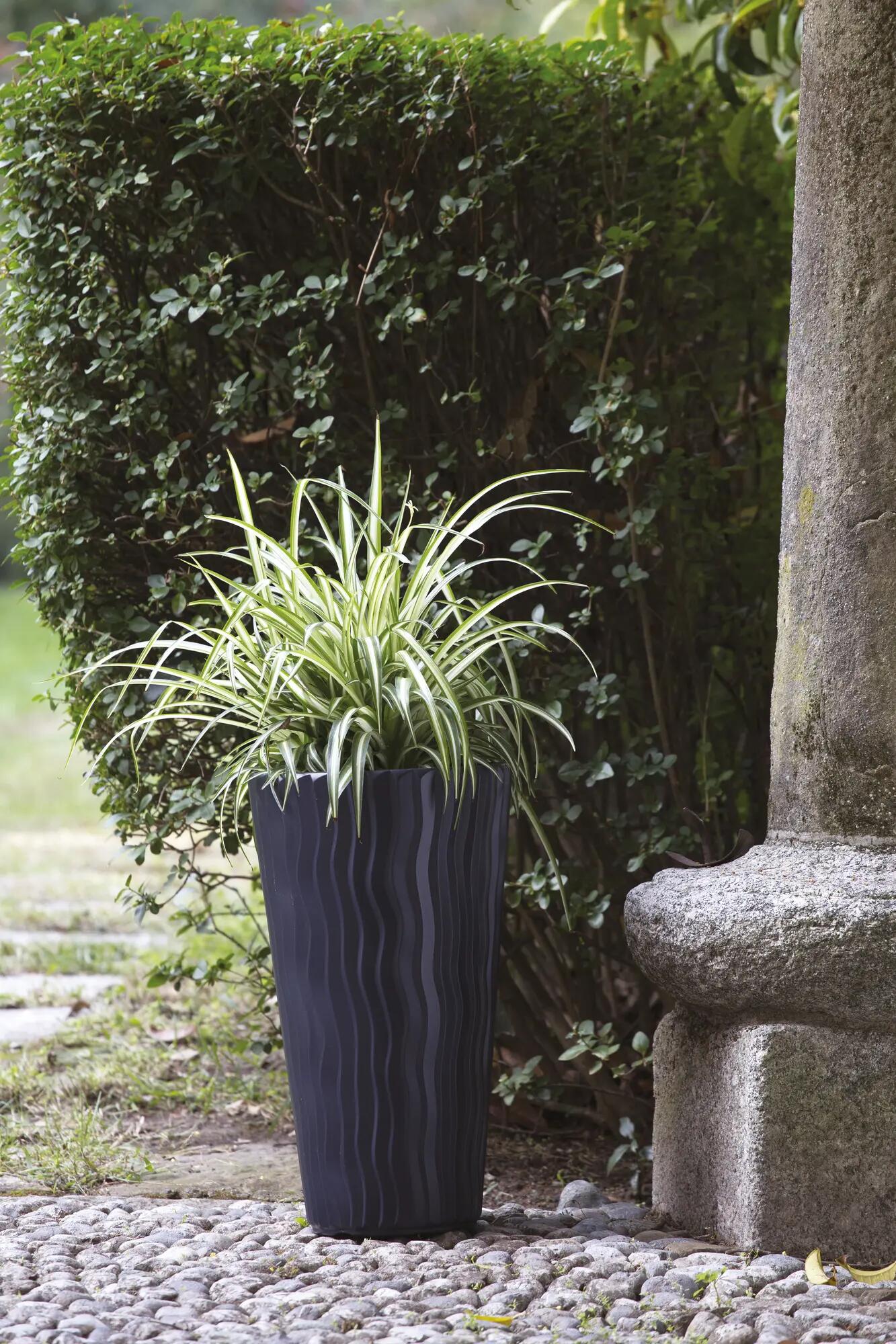 Vaso Sandy PROSPERPLAST in polipropilene antracite H 70.8 x ø 39 cm - 4