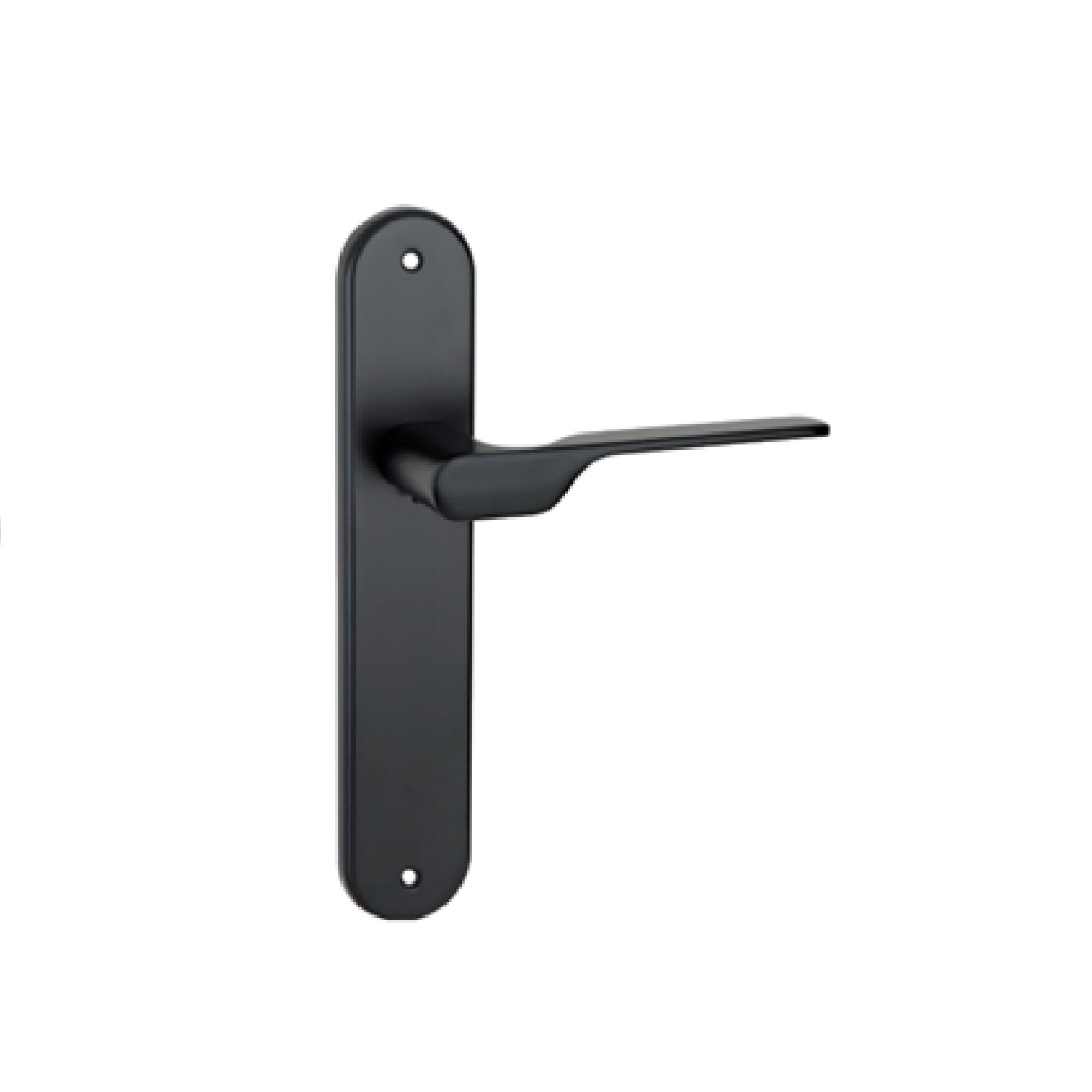 Manilla de placa para puerta en zamak niquelado color negro 250x47mm - 2