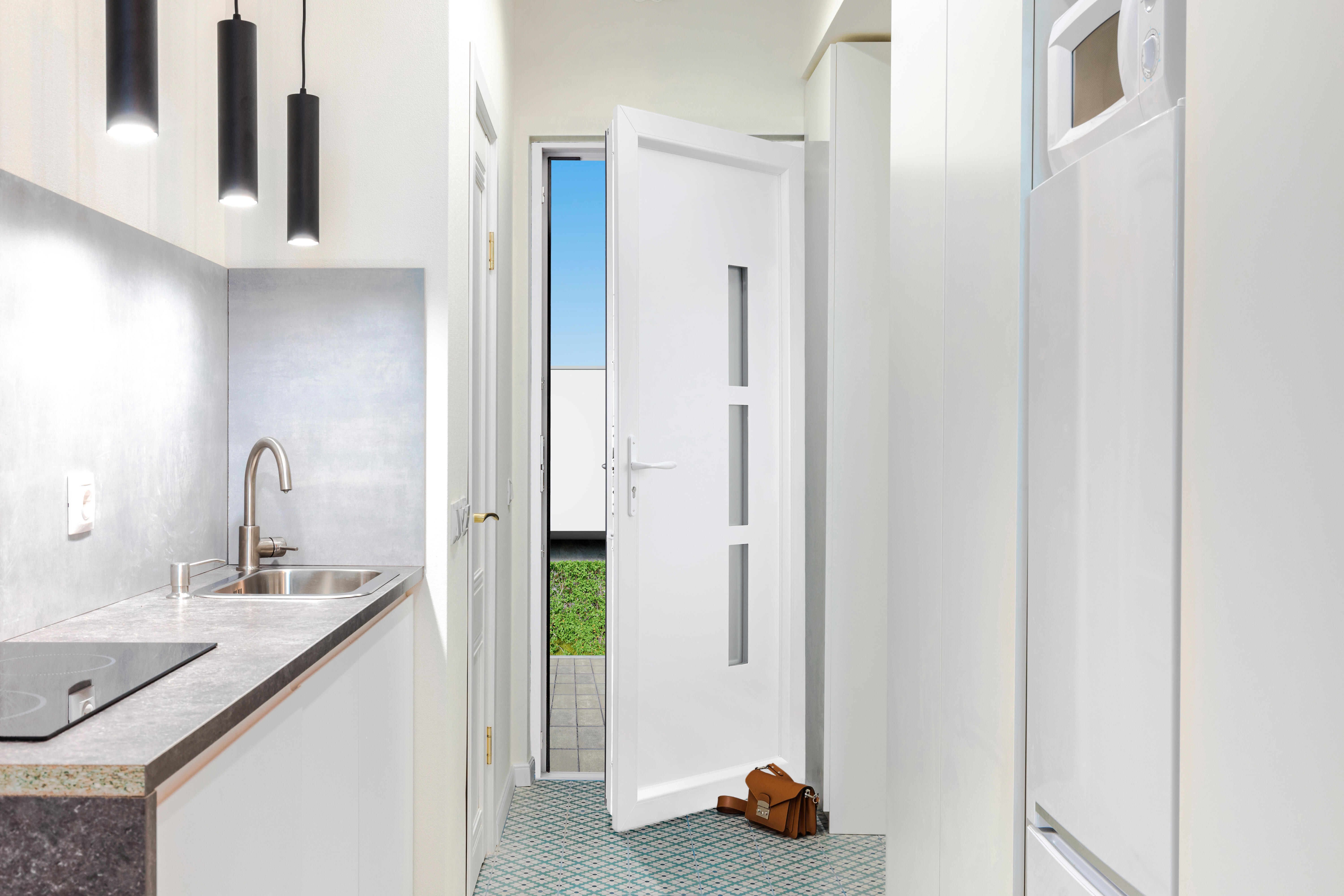 Porte d'entrée PVC Manhattan 2 Primo H.215 x l.90 cm gris anthr., p. gauche - 6