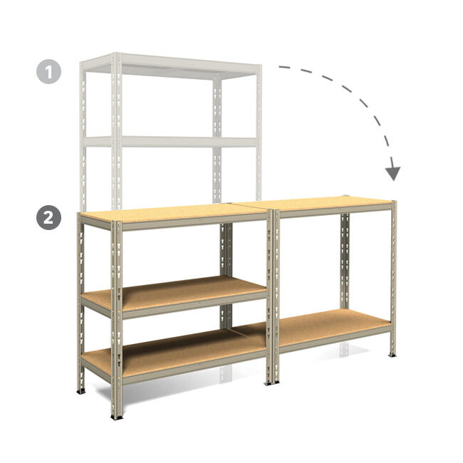 Etagère acier époxy SPACEO, 5 tablettes l.100xH.196xP.50 - 10