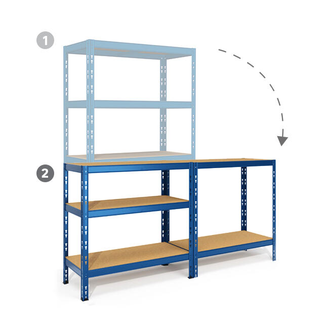 Estante metálica azul 5 prateleiras MDF 90x40x176 cm 175 kg Spaceo - 8