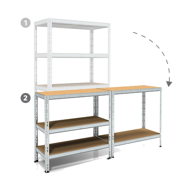 Estante metálica cinza 5 prateleiras madeira 176x90x40 cm 175 kg Spaceo - 4