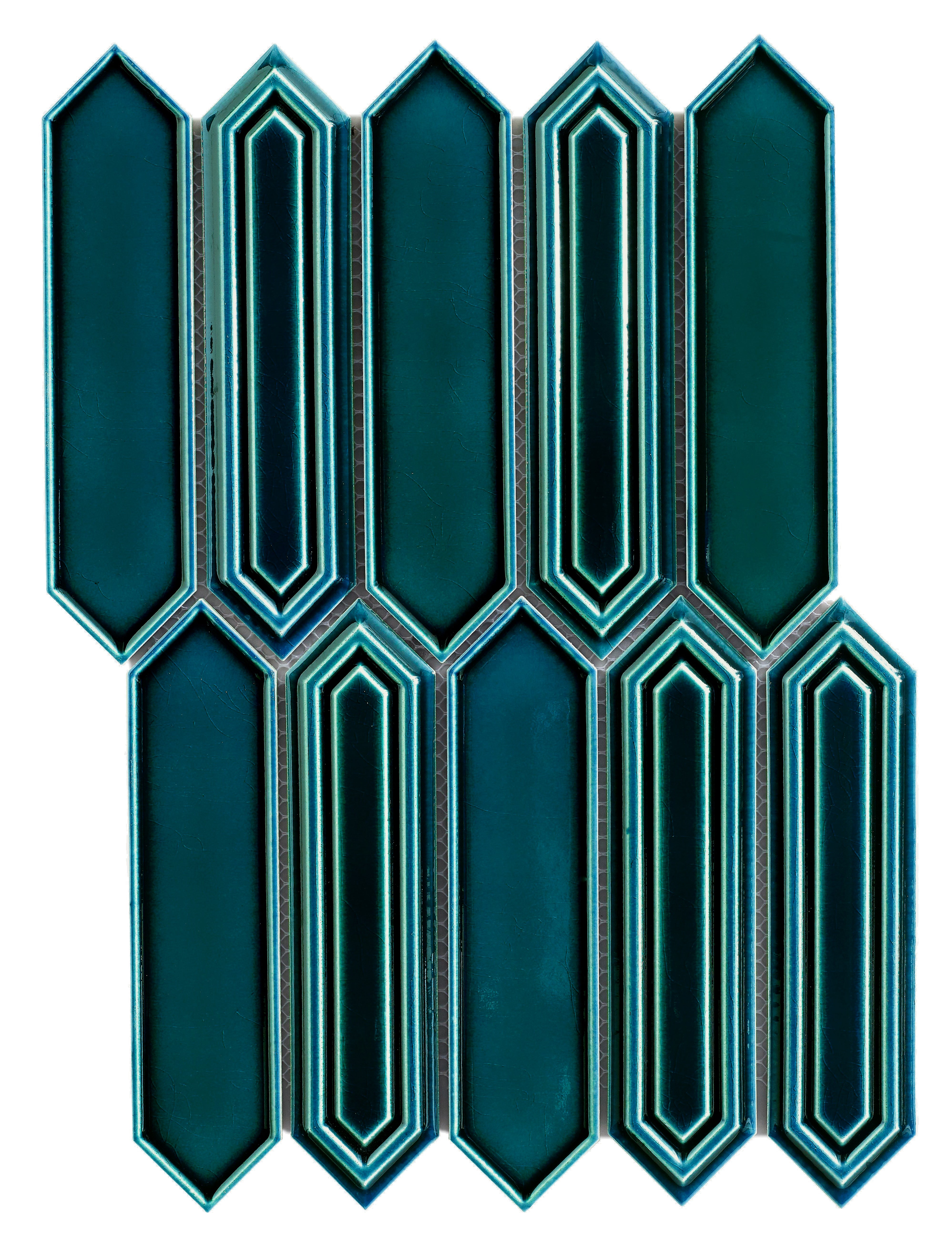 Azulejo mosaico gres porcelánico tech efecto color plano azul 35.5x25.5 cm