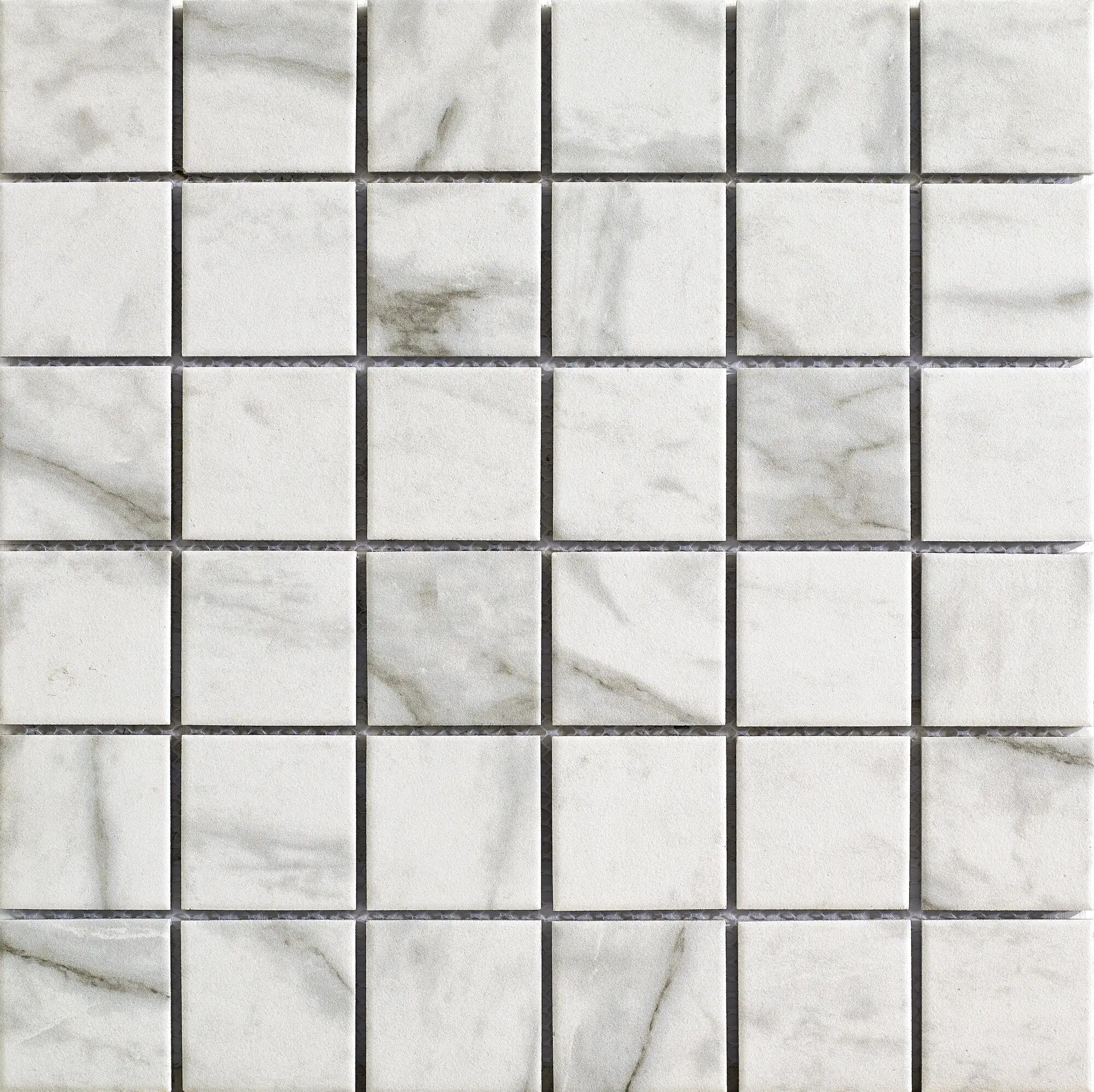 Azulejo mosaico gres porcelánico tech efecto mármol blanco 30.6x30.6 cm