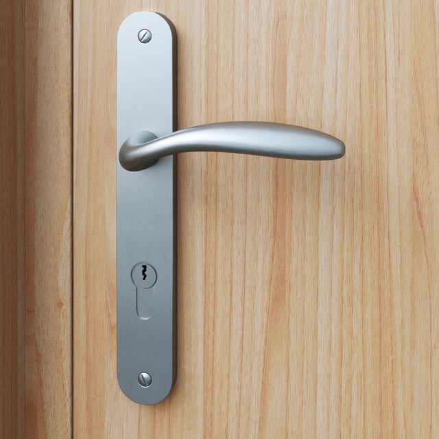 Poignée de porte d'entrée à clé bec-de-cane Wave laiton