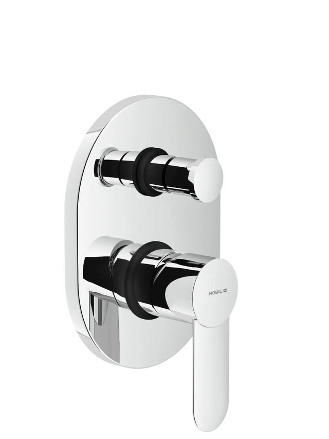 Rubinetto per doccia getto laminare cristallino ad incasso monocomando ABX cromo lucido NOBILI