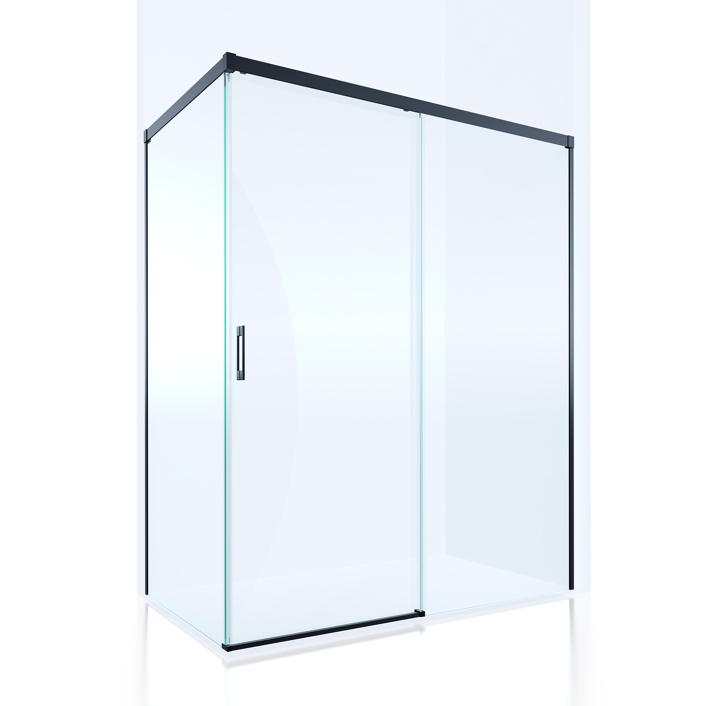 Mampara lateral fijo transparente vitria perfil negro 80x199.2 cm 6mm