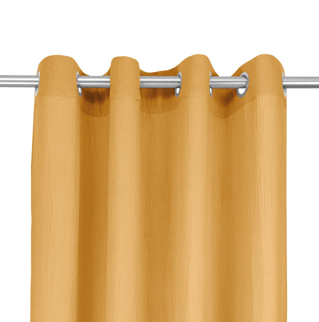 Rideau tamisant, Suzan coton, ocre H.280 x l.140 cm INSPIRE