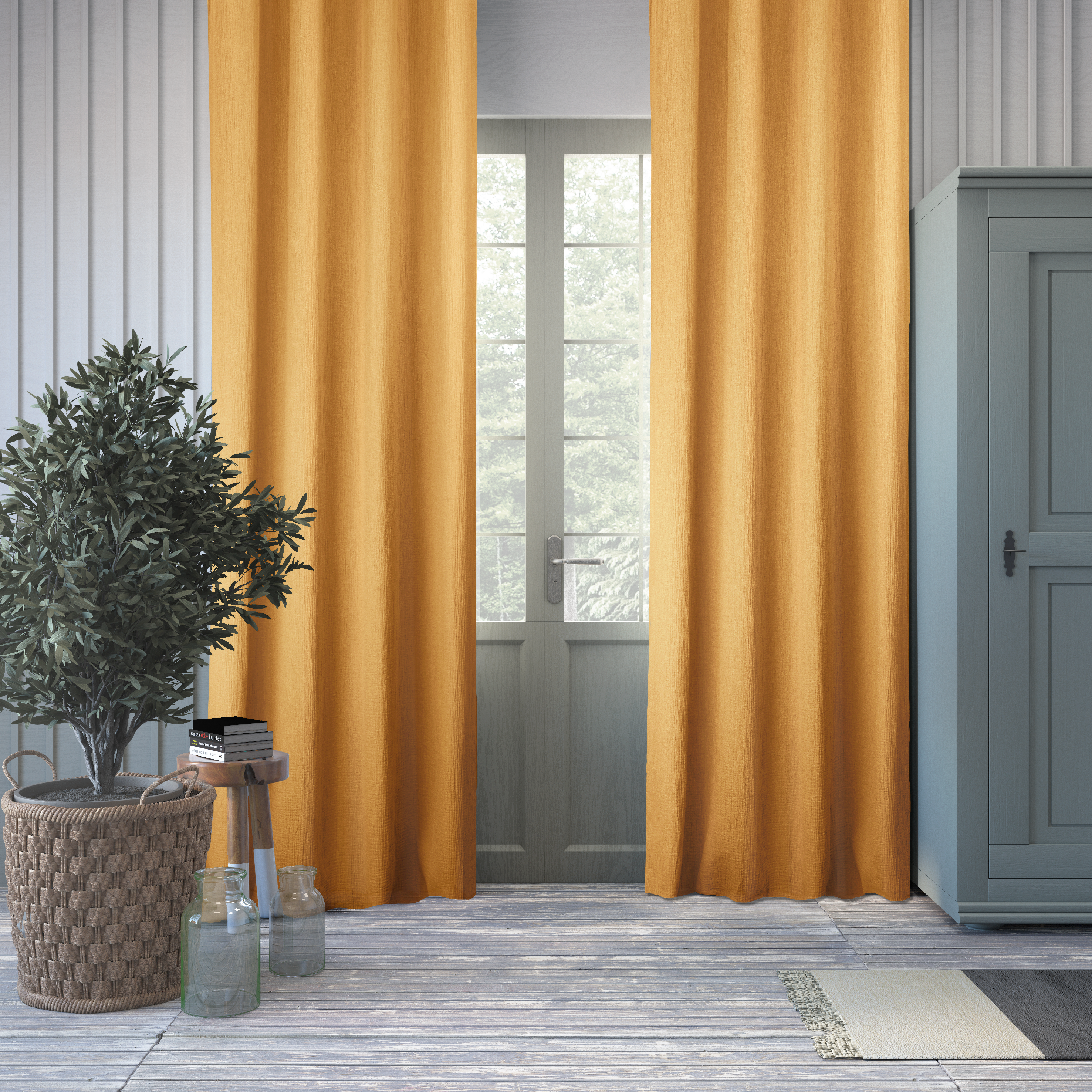 Tenda INSPIRE Suzan jane 4 giallo, occhiello 140x280 cm - 14