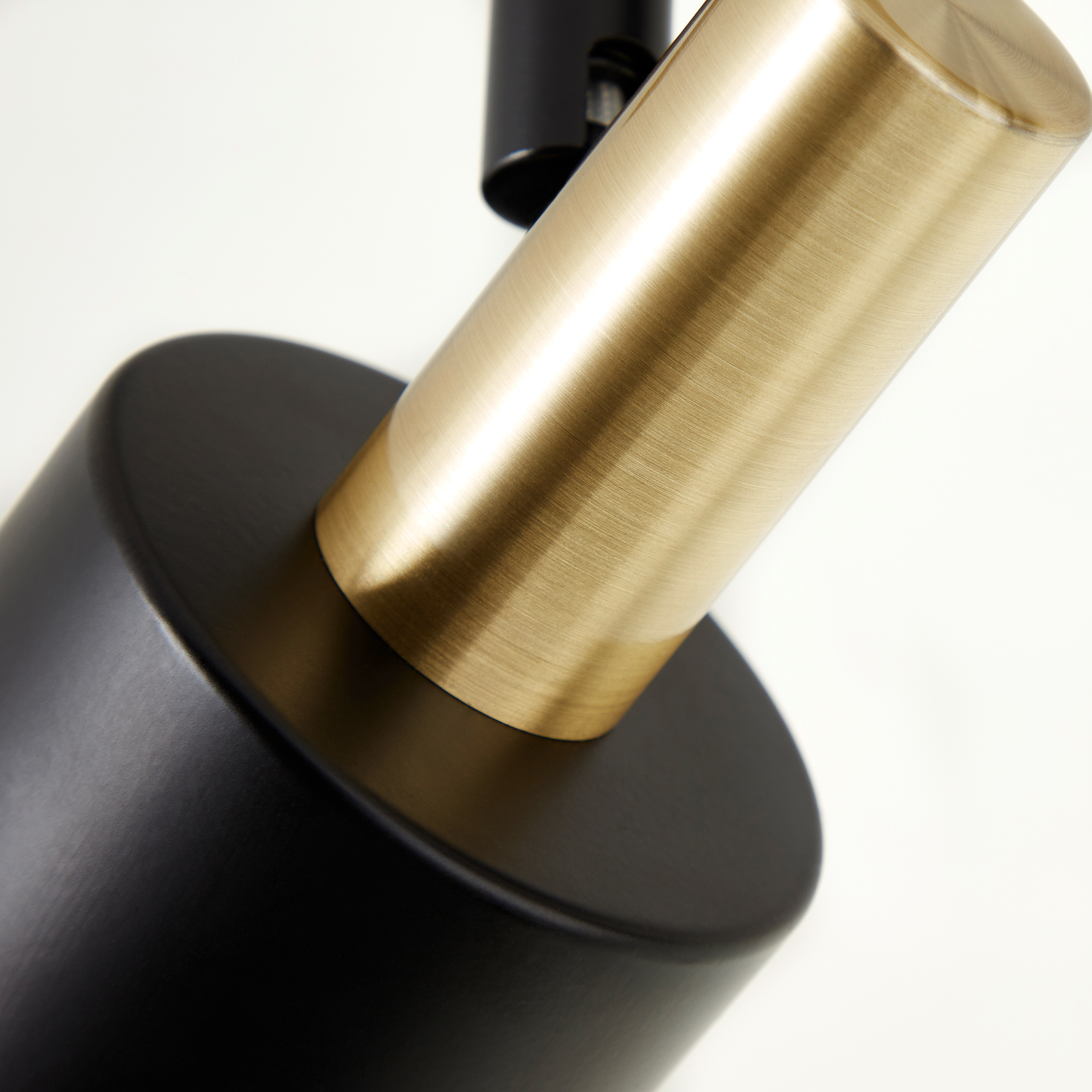 Rampe 3 spots GU10, glamour, métal noir et laiton, Vador, INSPIRE - 9