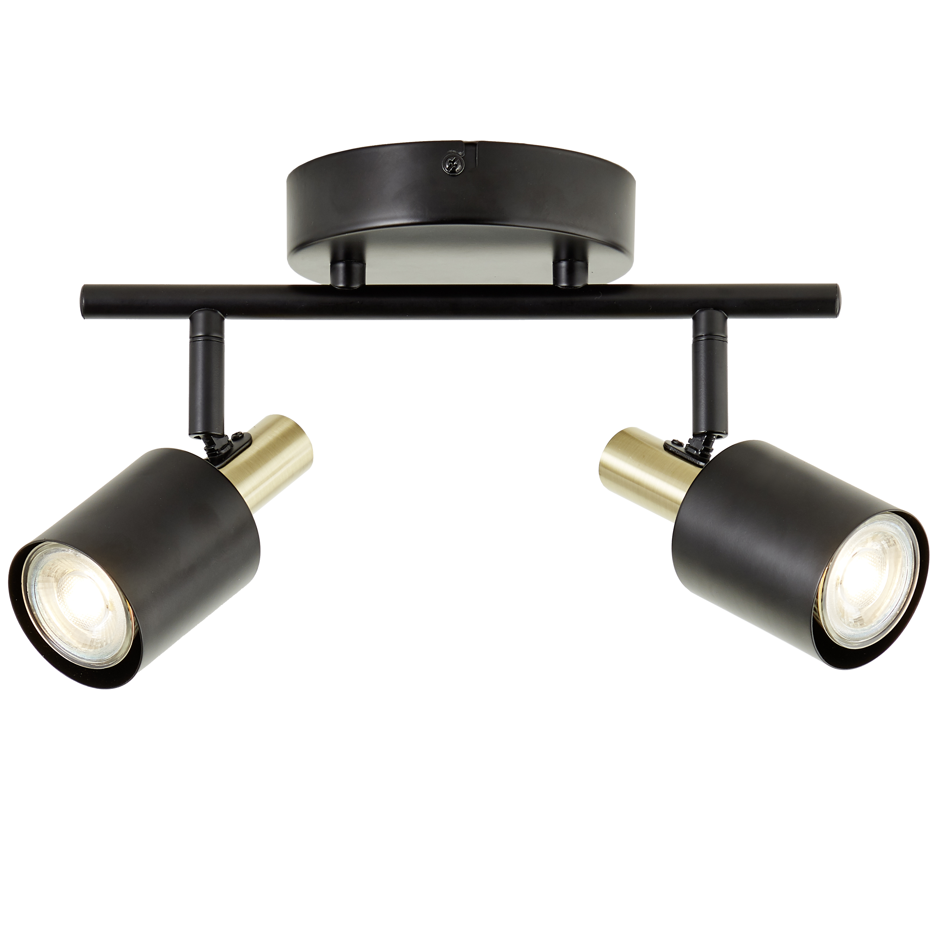 Candeeiro de teto INSPIRE VADOR GU10 2LUZES D6CM PRETO E DOURADO - 22