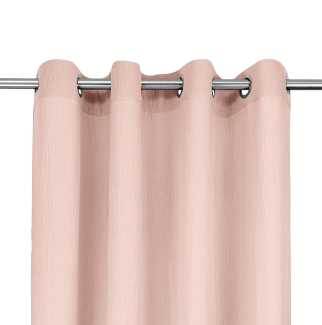 Rideau tamisant, Suzan coton, rose H.280 x l.140 cm INSPIRE