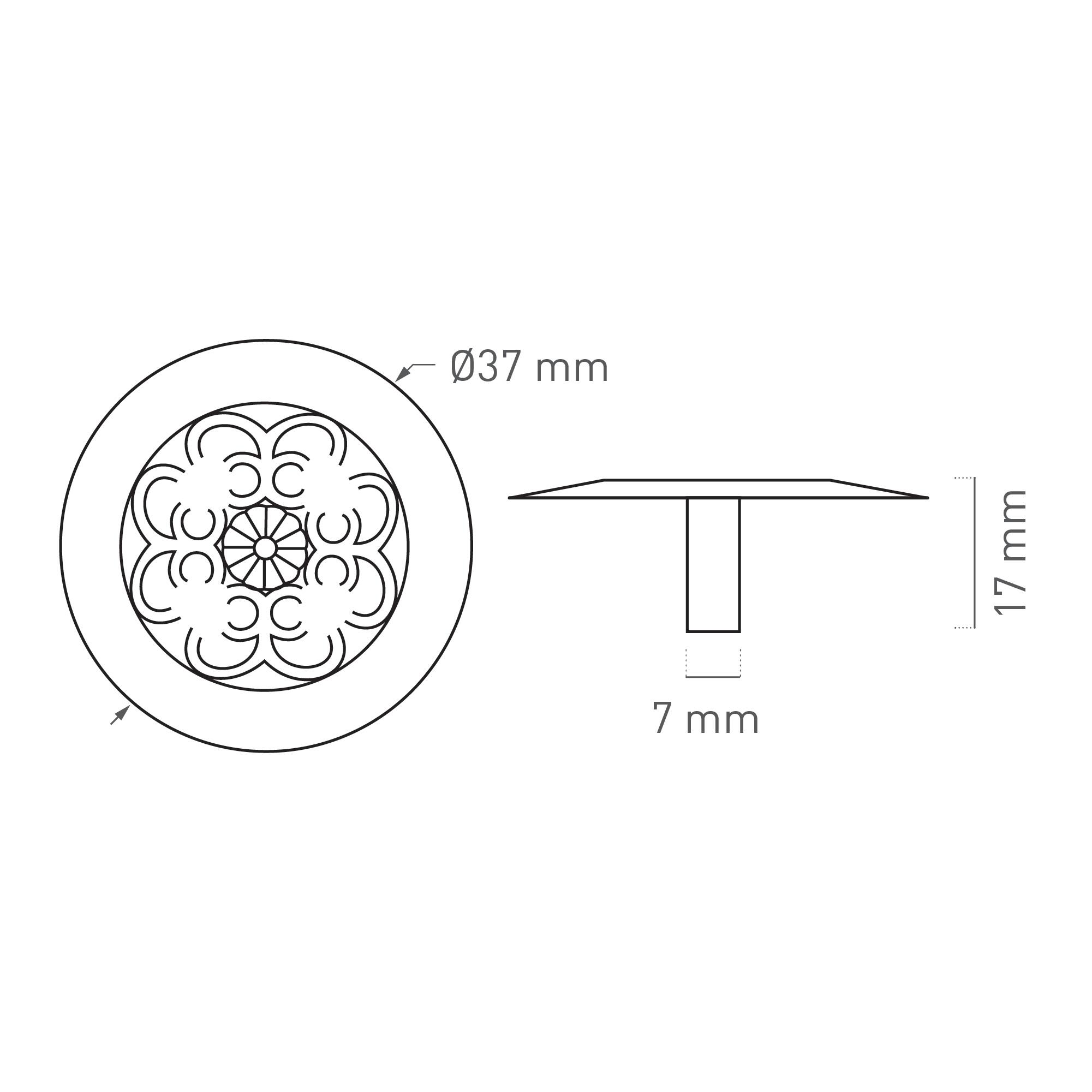 Puxadores para móvel Nesu redondo couro velho 37mm - 2
