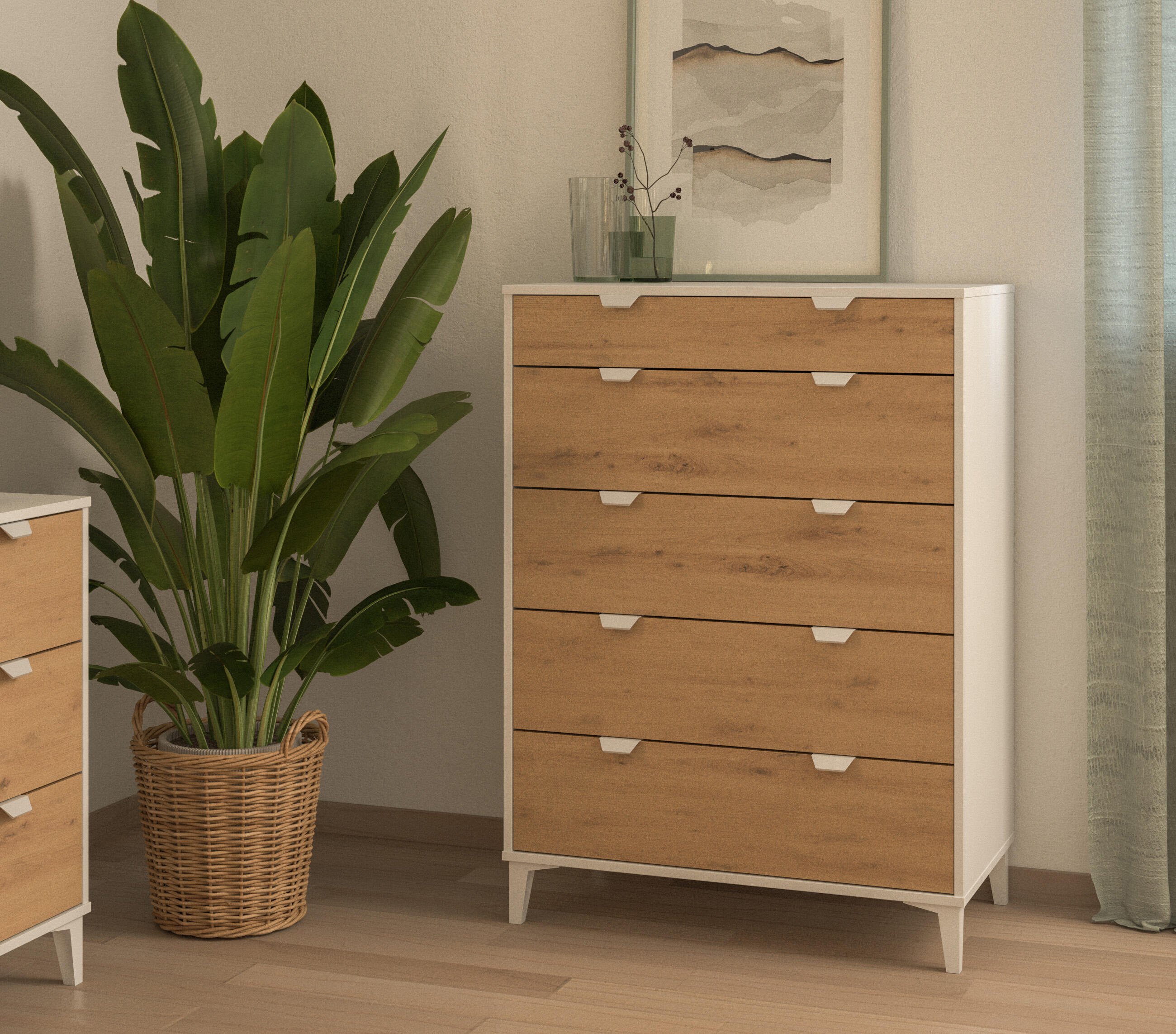 Mesilla Home Eria blanca y roble con 2 cajones de 40.2x56.2x35 cm - 13