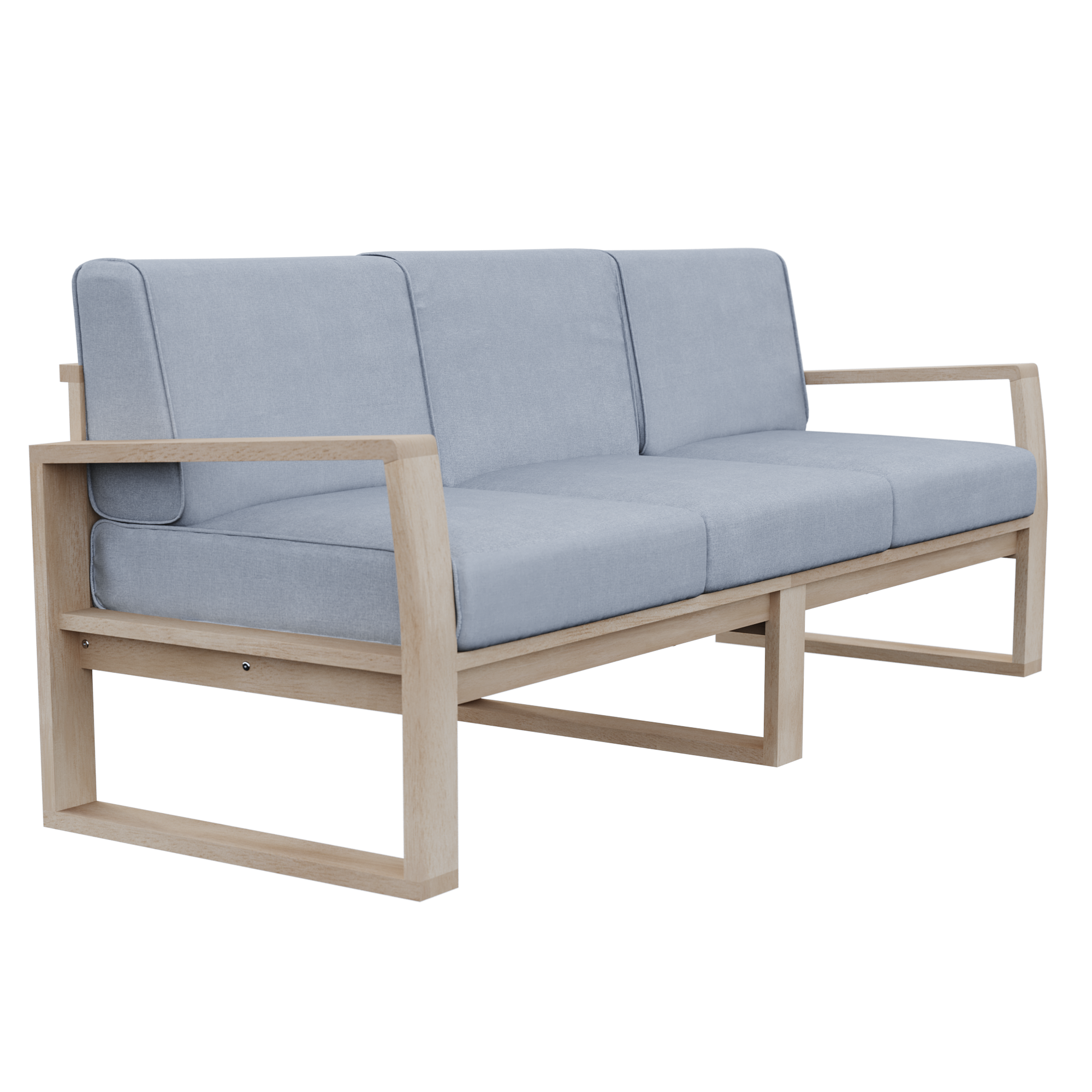 Salotto da giardino per 5 persone marrone Solaris NATERIAL con cuscini in poliestere grigio - 11