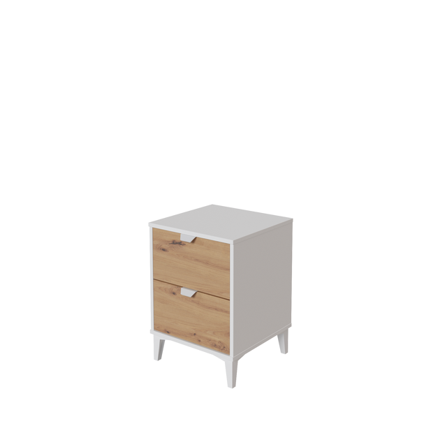 Mesilla Home Eria blanca y roble con 2 cajones de 40.2x56.2x35 cm
