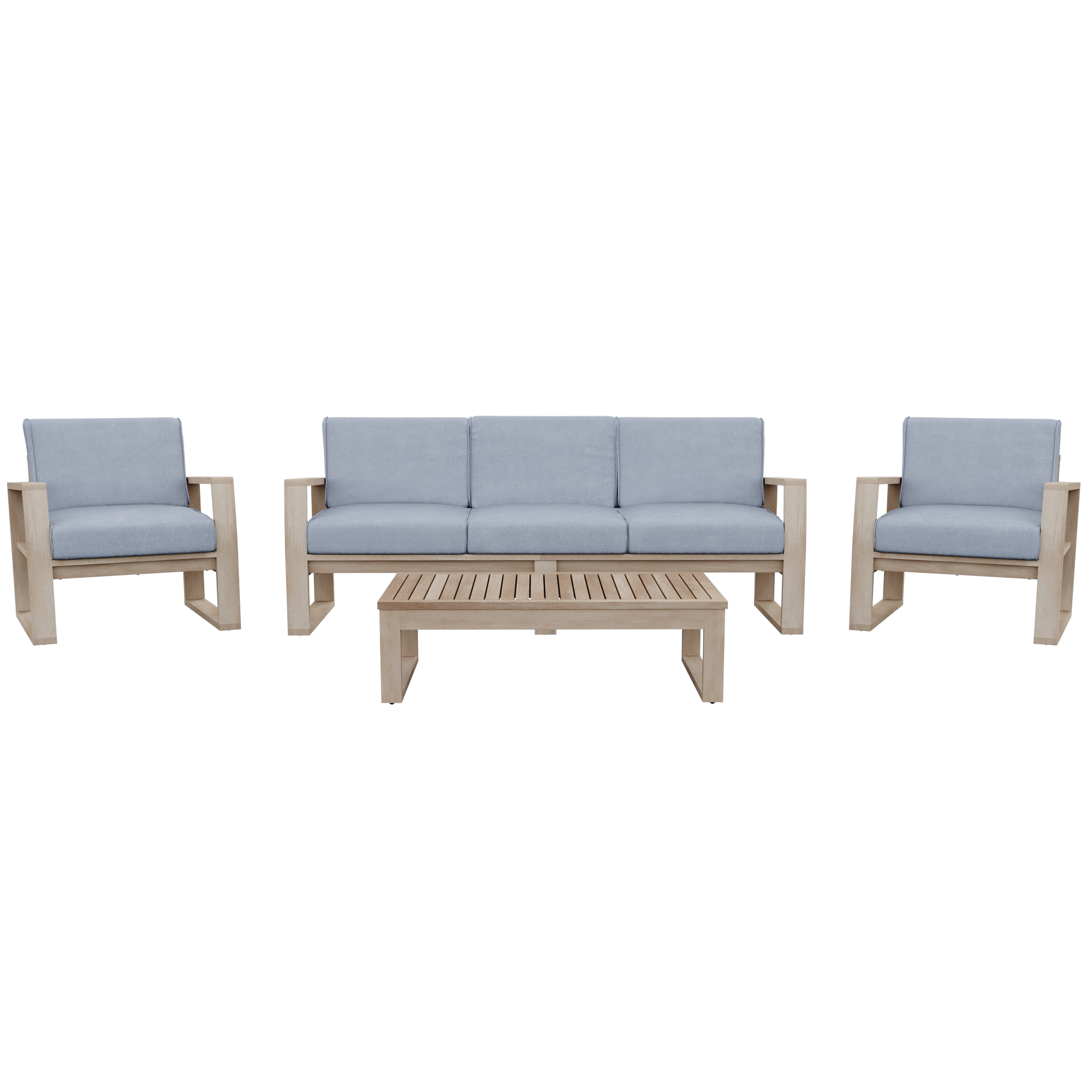 Salotto da giardino per 5 persone marrone Solaris NATERIAL con cuscini in poliestere grigio - 7