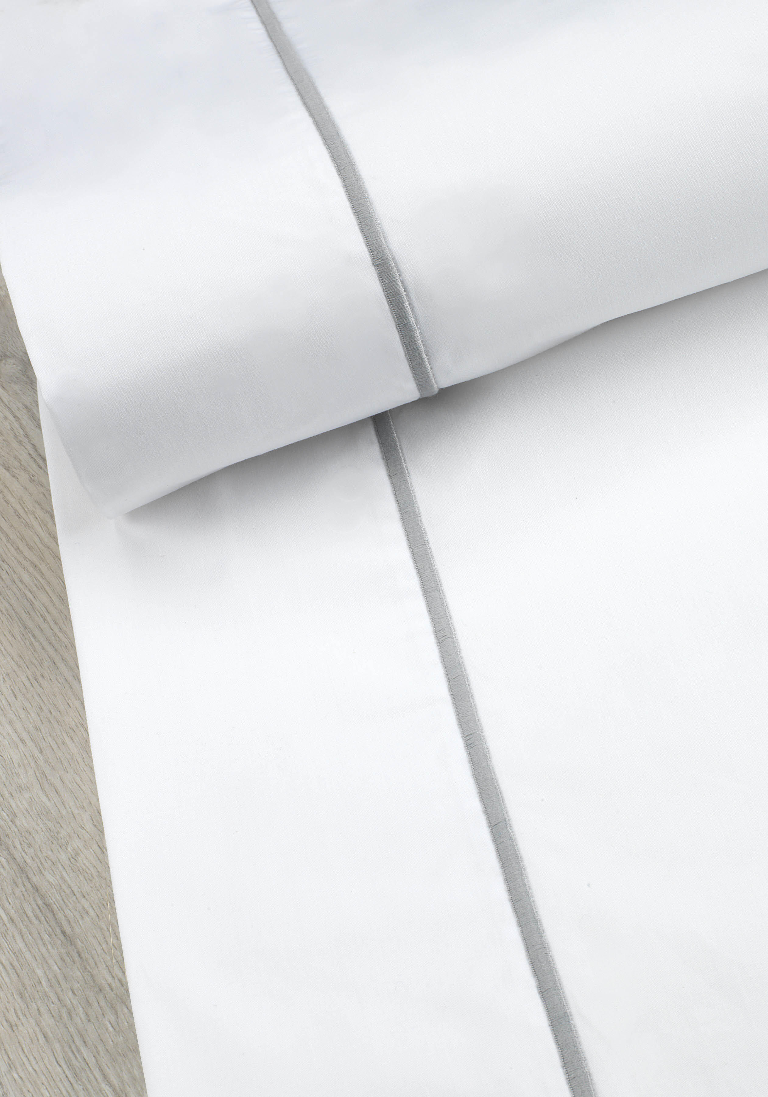 Sábana encimera de percal Festón blanco para cama de 135 cm - 3