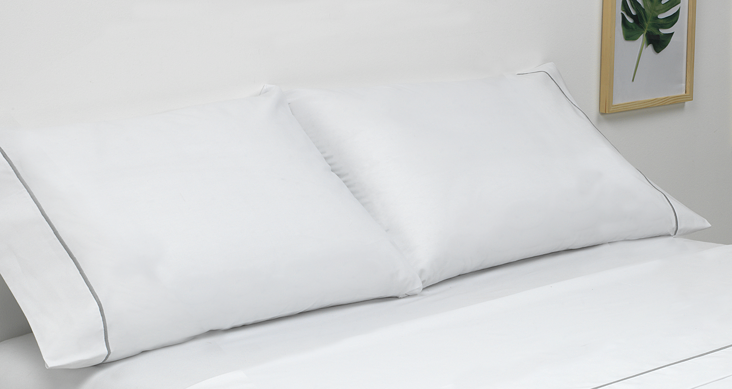 Pack 2 fundas de almohada de algodon Feston blanco para cama de 180 cm Leroy Merlin