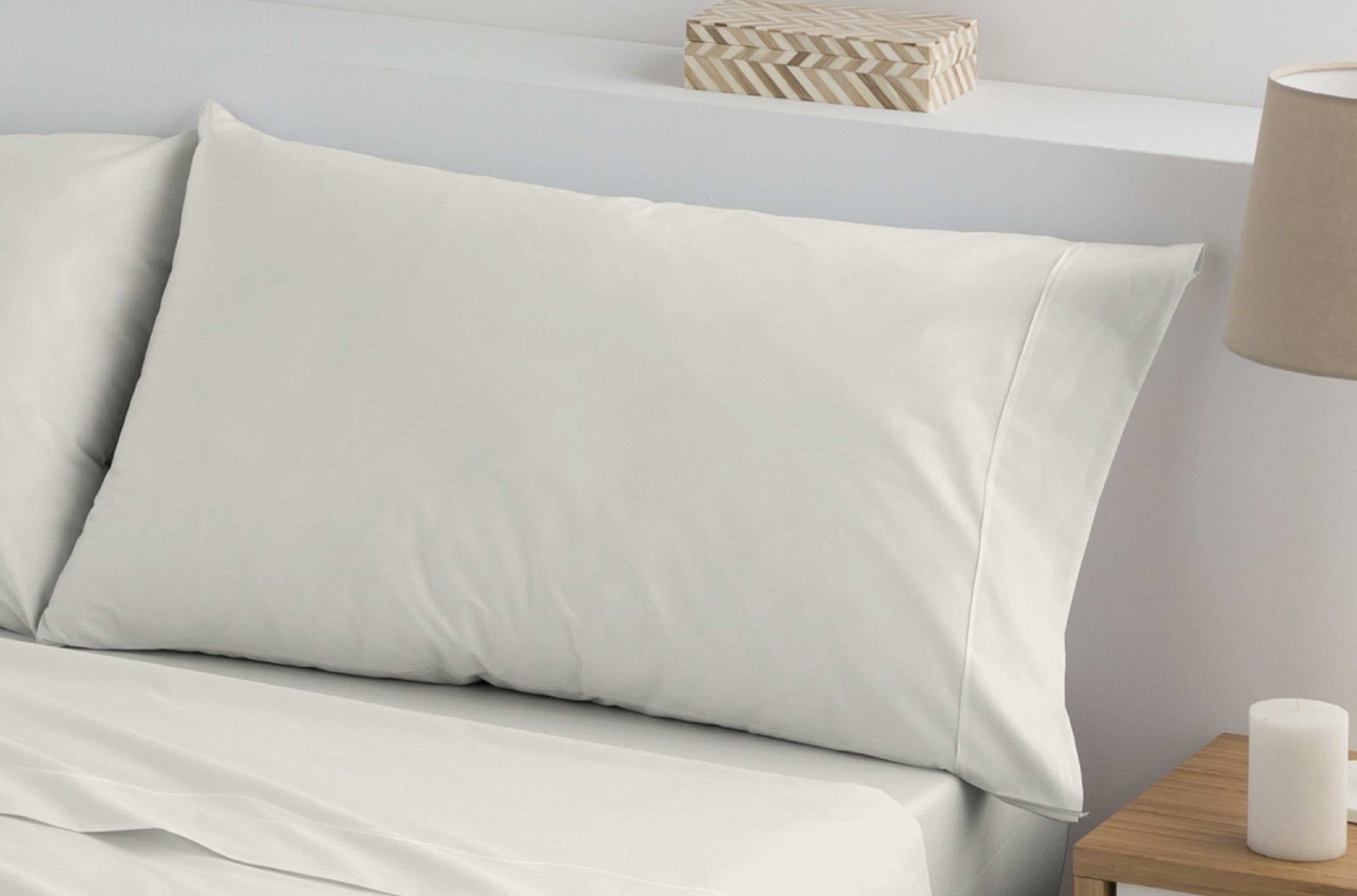 Funda de almohada de algodón 144 hilos verde para cama 105 cm - 2