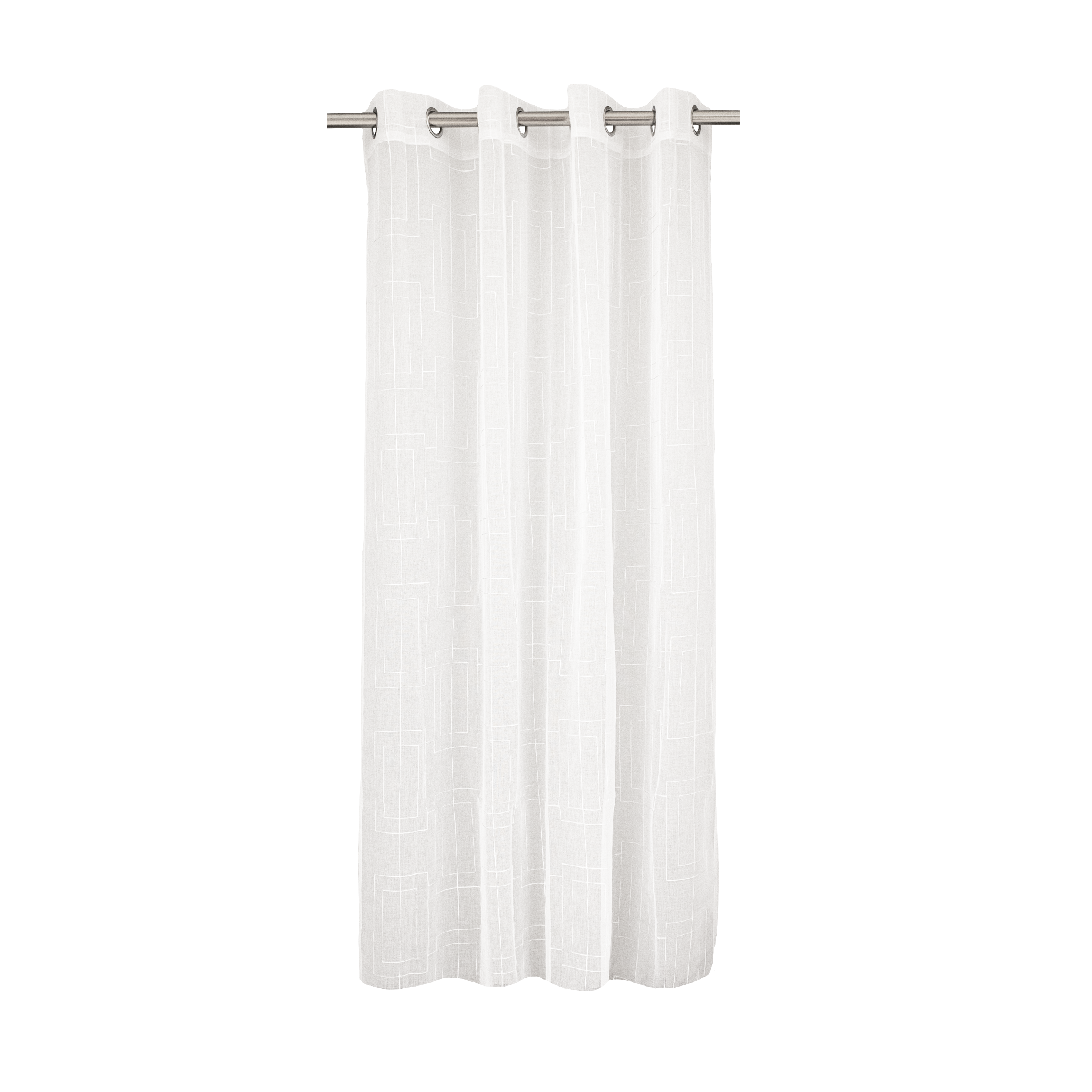 Visillo ollaos Clea poliéster voile de 140x280cm INSPIRE NSPIRE blanco. Incluye cinta termoadhesiva - 8