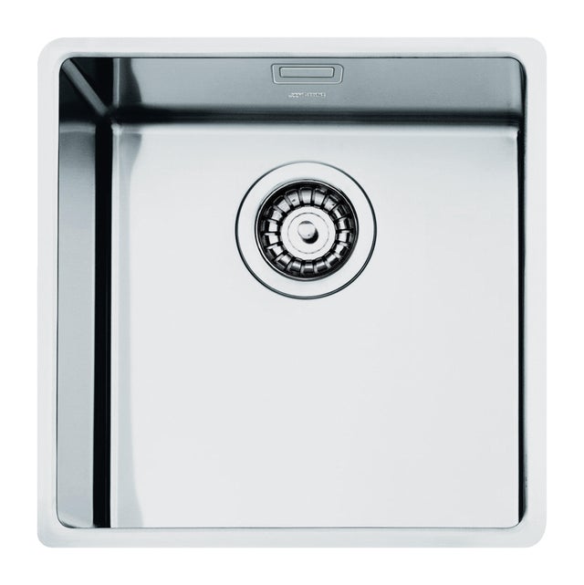 Evier en inox 1 bac 44 x 44 cm vidage inclus Lm40fr1