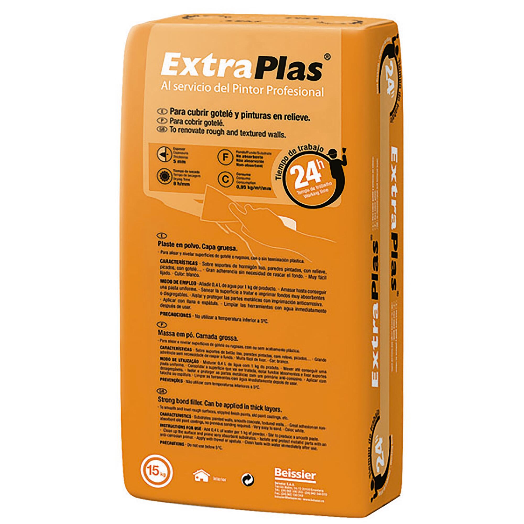 Plaste en polvo cubre gotelé extraplas 24h 15 kg naranja