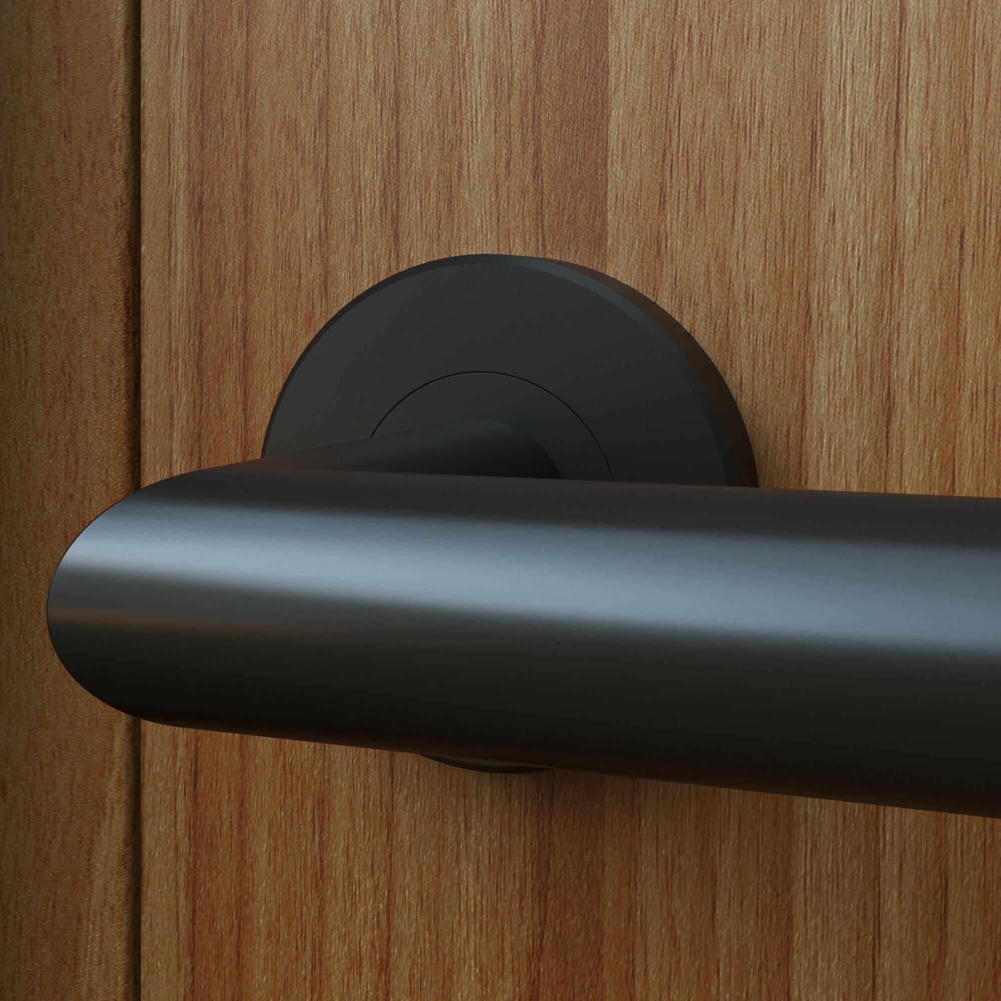 Puxador de porta roseta aço inox preto mate Inspire Sara - 3