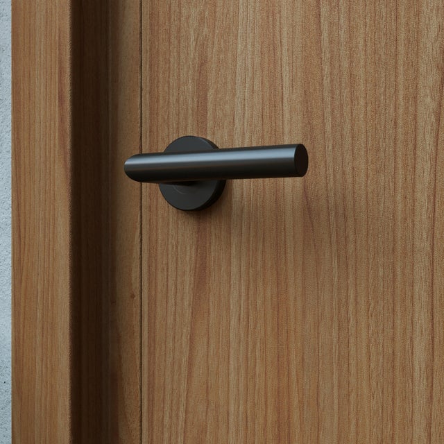 Poignée de porte sur rosace noir THEA x2