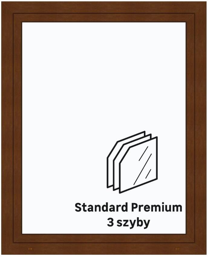 Okno PCV 3-szybowe fasadowe 85/O32 złoty dąb 1165x1435 mm otwierane do wewnątrz prawe