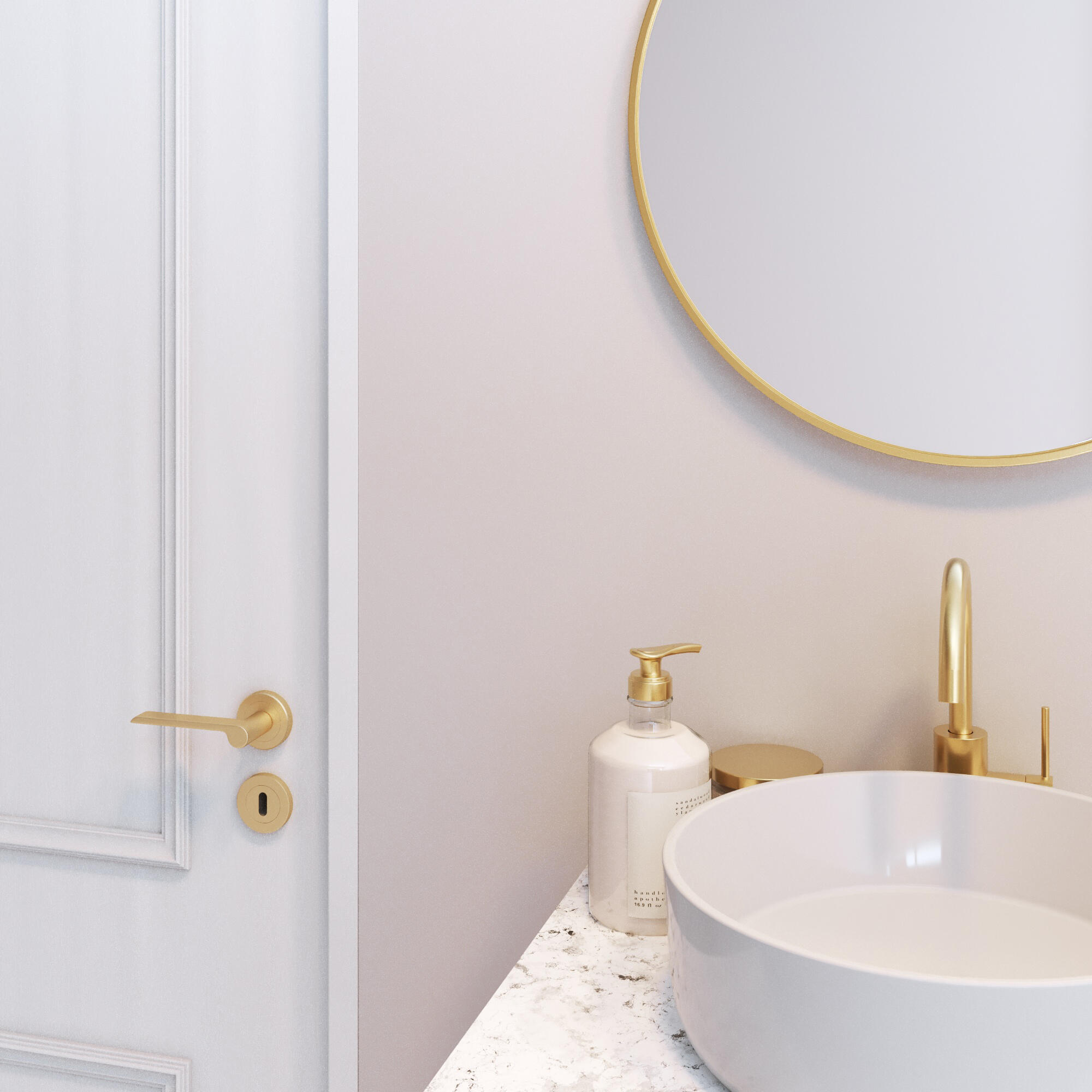 Puxador de porta roseta alumínio dourado escovado mate Inspire Birdie - 15