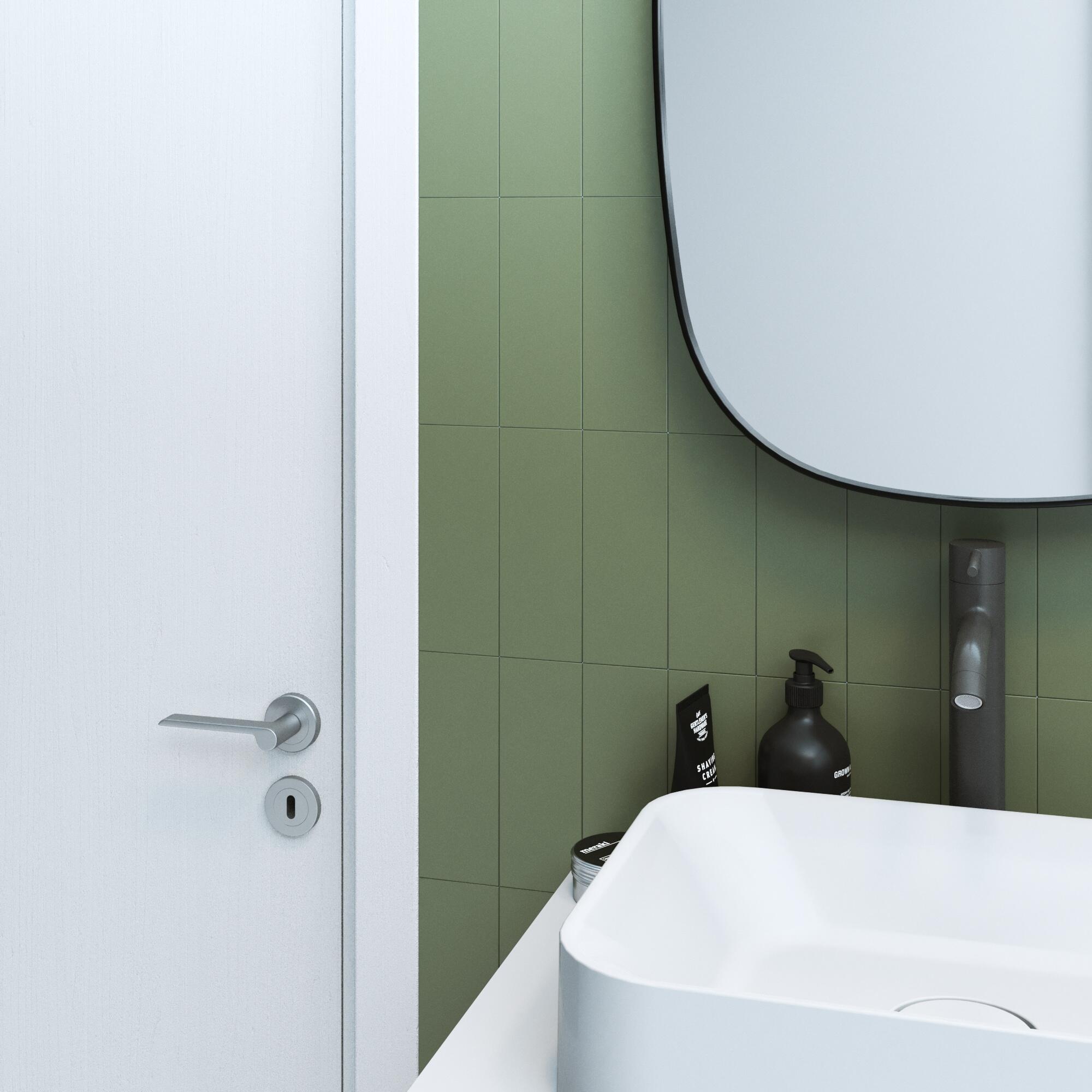 Klamka do drzwi wewnętrznych na rozecie Birdie nikiel szczotkowany Inspire 84302626 - 0