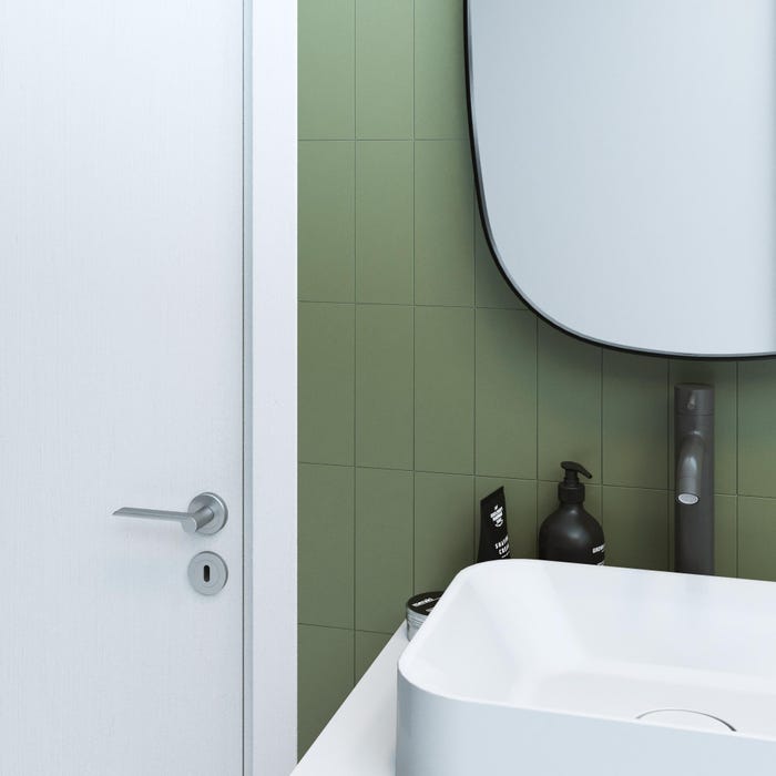 Klamka do drzwi wewnętrznych na rozecie Birdie nikiel szczotkowany Inspire 84302626