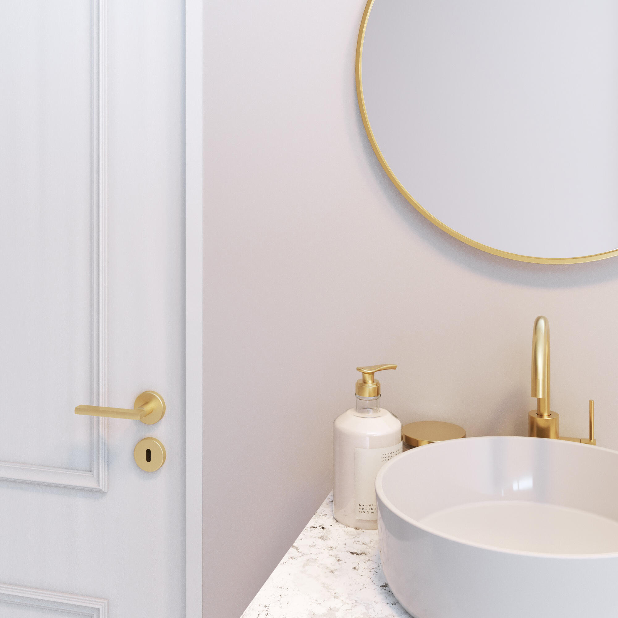 Puxador de porta roseta alumínio dourado escovado acetinado Inspire Lee - 7