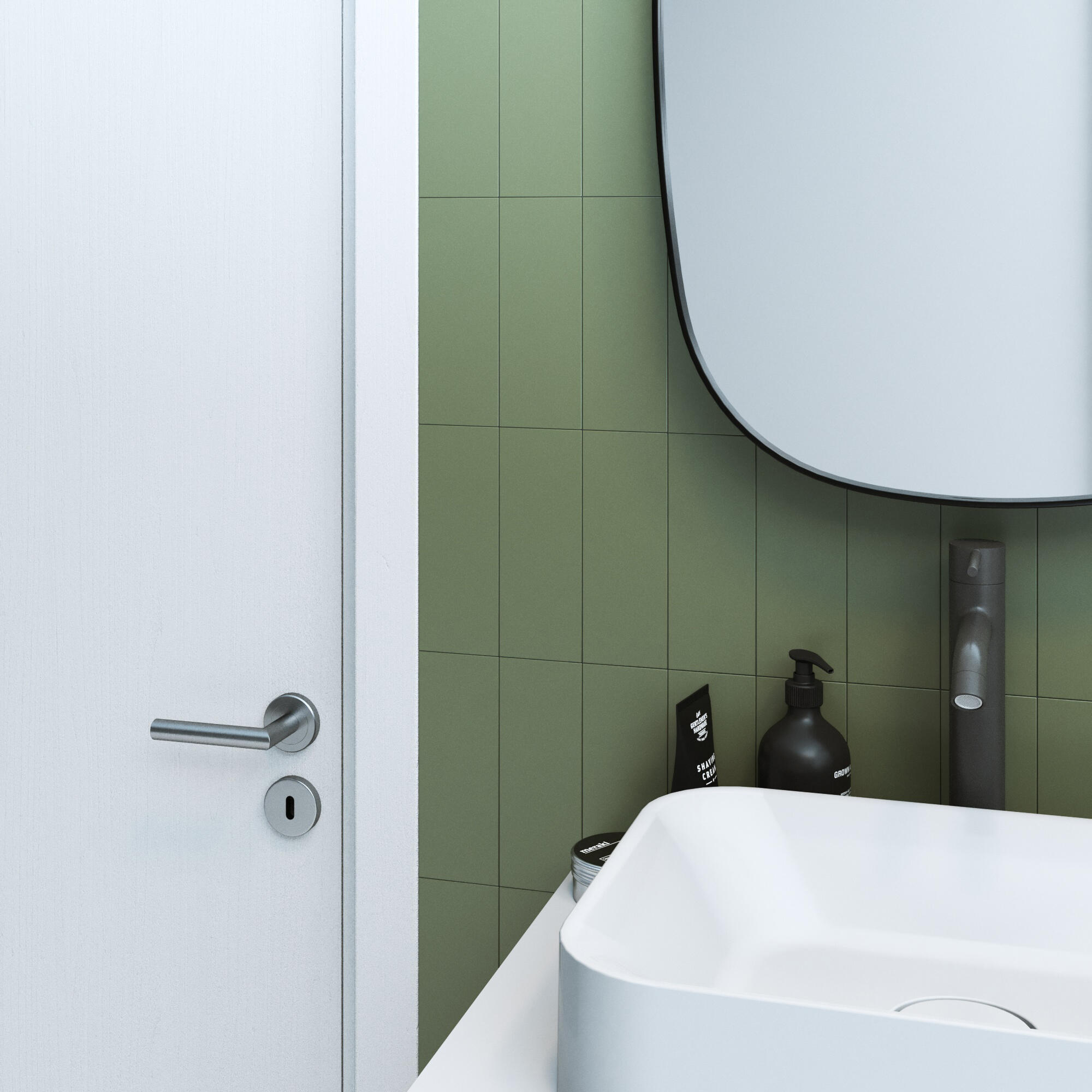 Juego de manilla con roseta redonda INSPIRE serie Sara de acero inoxidable - 6