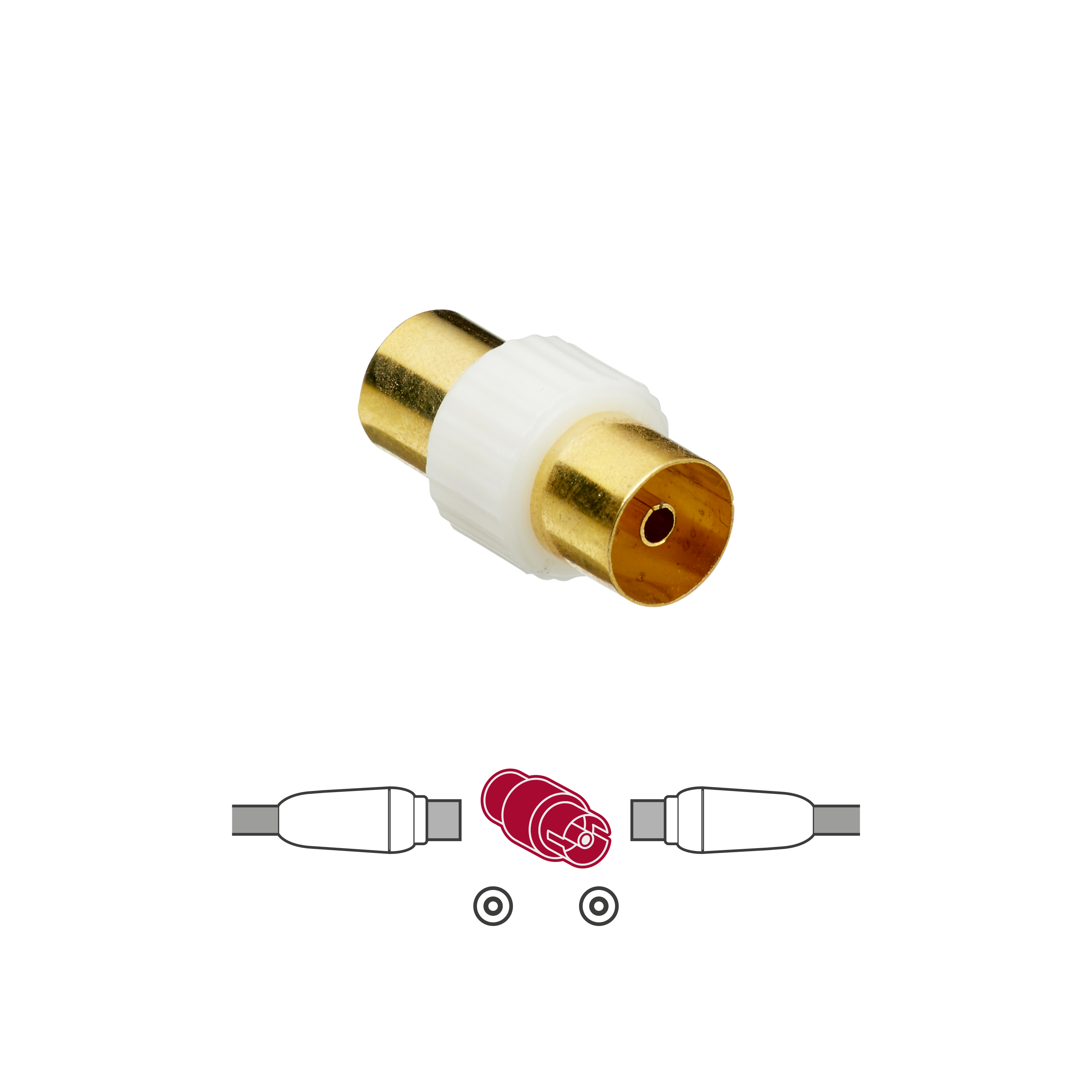 Raccord coaxial 9.52mm, femelle/femelle, Lexman - 3