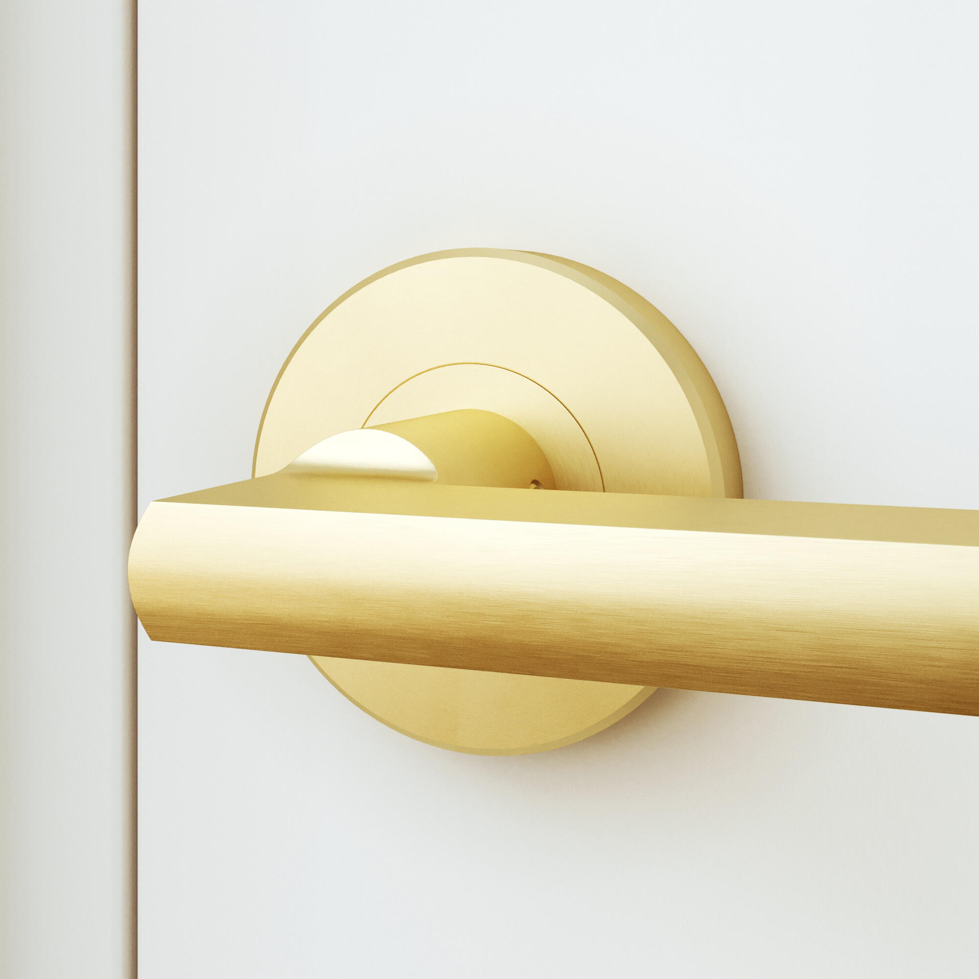 Puxador de porta roseta alumínio dourado escovado acetinado Inspire Lee - 11