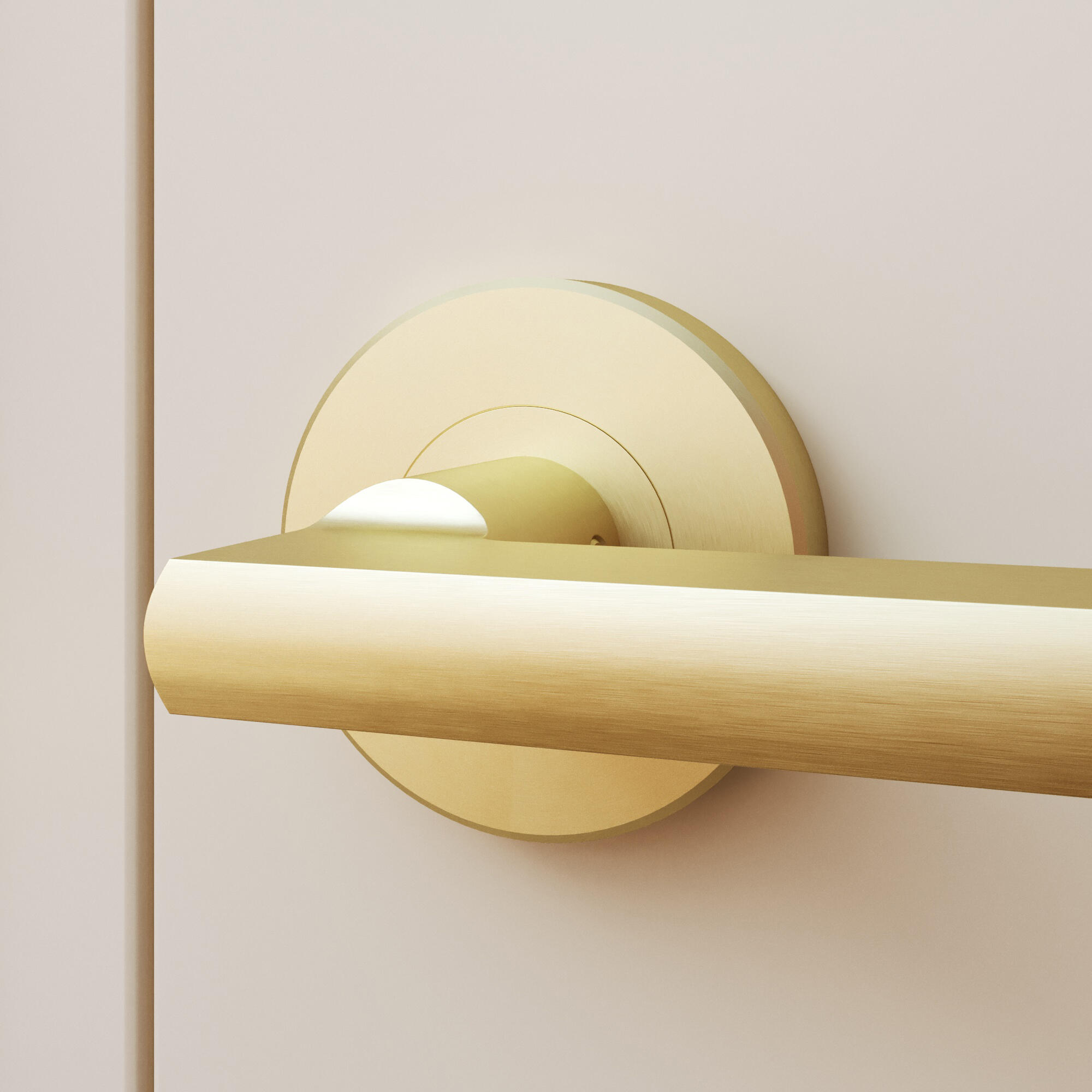 Puxador de porta roseta alumínio dourado escovado acetinado Inspire Lee - 3