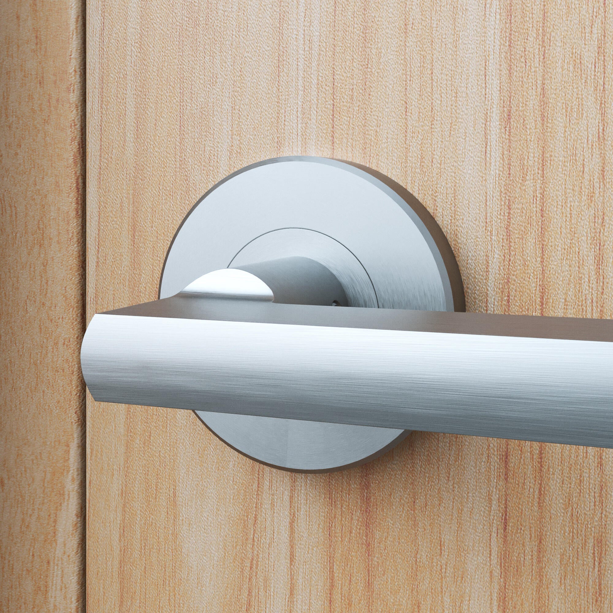 Puxador de porta roseta alumínio prateado escovado acetinado Inspire Lee - 3