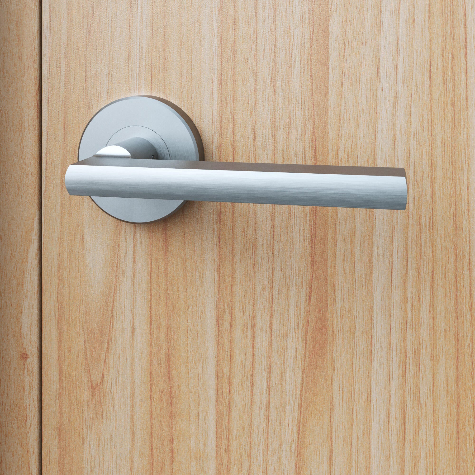 poignée de porte sur rosace LEE en nickel brossé - 1