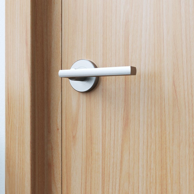 Poignée de porte sur rosace nickel DAREN x2