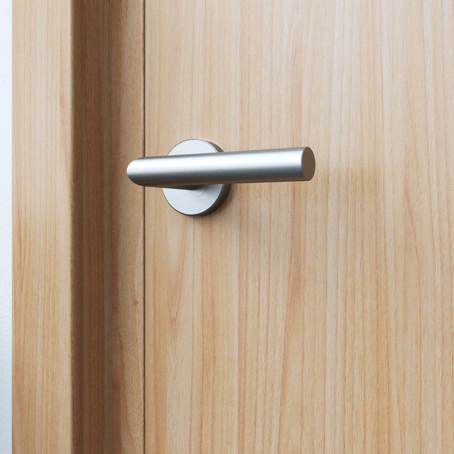 Poignée de porte sur rosace nickel THEA x2